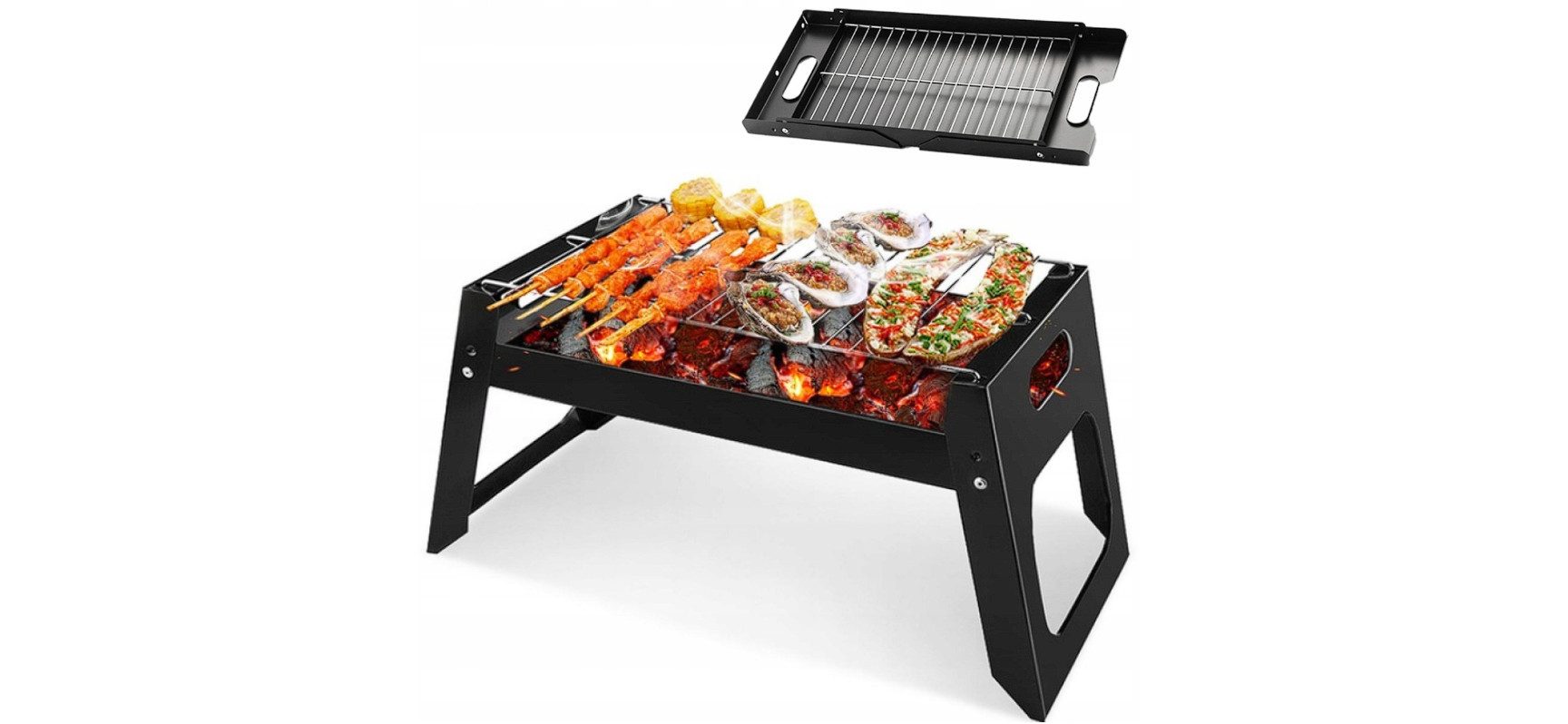 Festivalartikel Holzkohlegrill Klappbarer tragbarer Campinggrill Holzkohlegrill, Für Garten und Camping 47x22x21 cm NEU!!!
