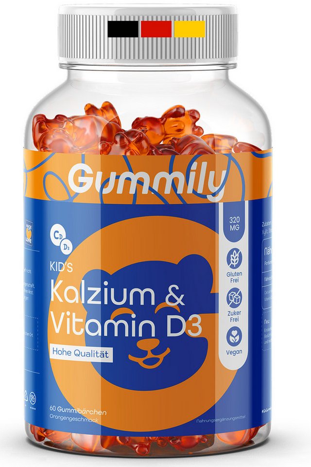 Gummily® Kinder Kalzium Vitamin D3 Gummibärchen, 180 g