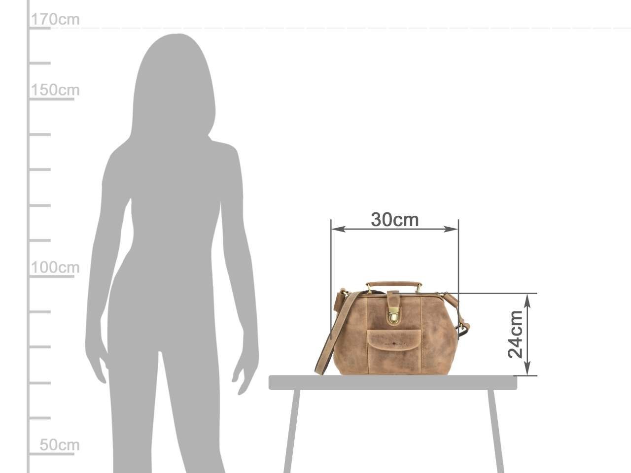 Greenburry Handtasche "Vintage" Leder, Shopper, Damentasche, Umhängetasche 30x24cm