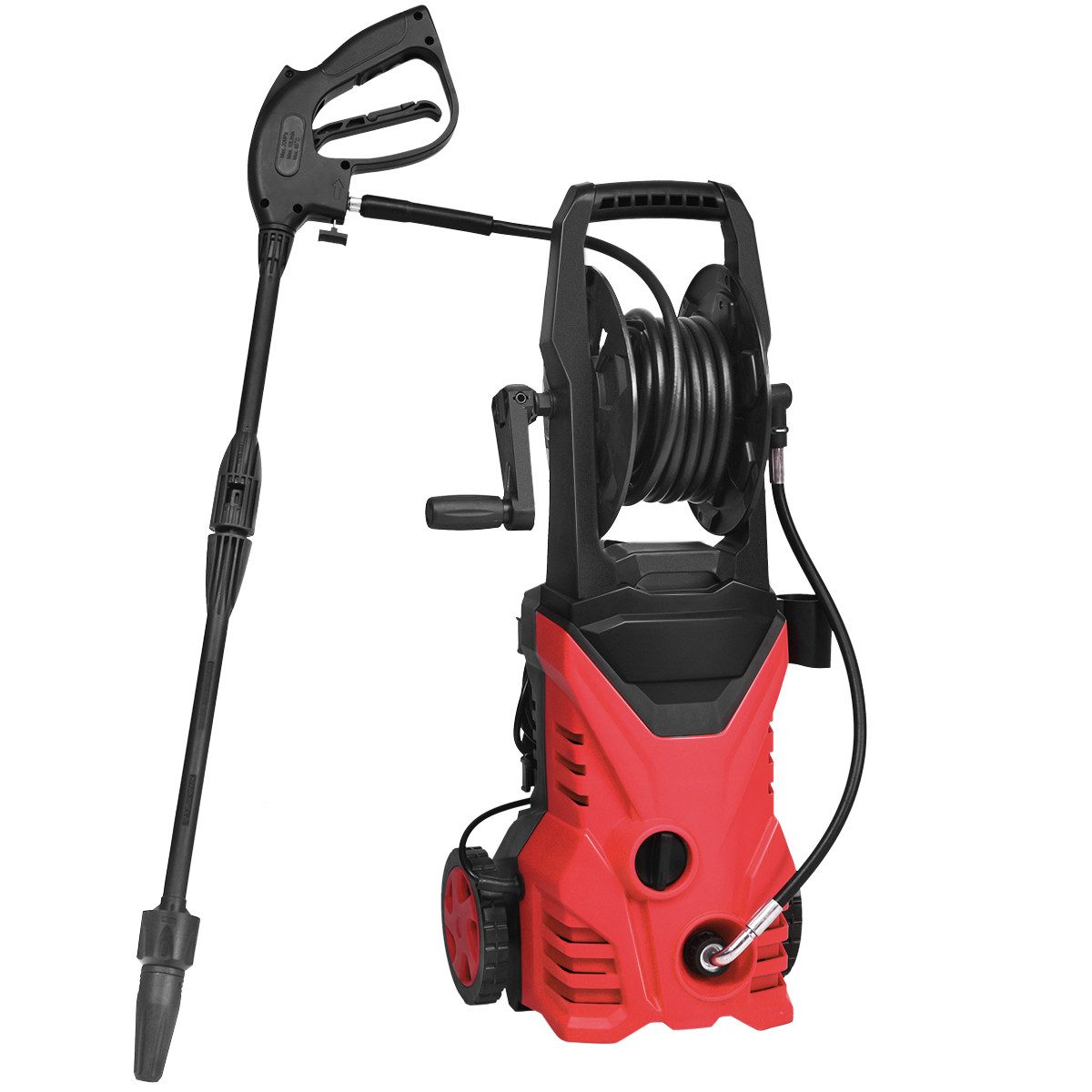 COSTWAY Dampfreiniger, 1500 W, beutellos, 140 bar, 5 L/Min, 0℃-40℃, Rot