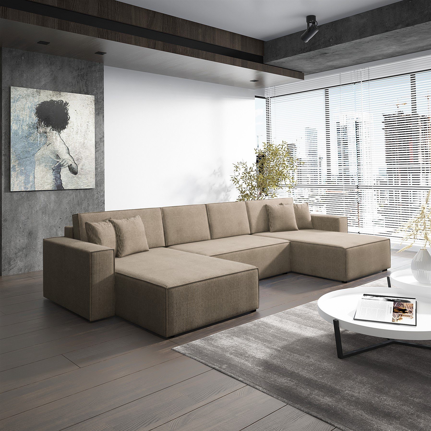 Fun Möbel Wohnlandschaft Schlafsofa Sofa CONOR günstig online kaufen