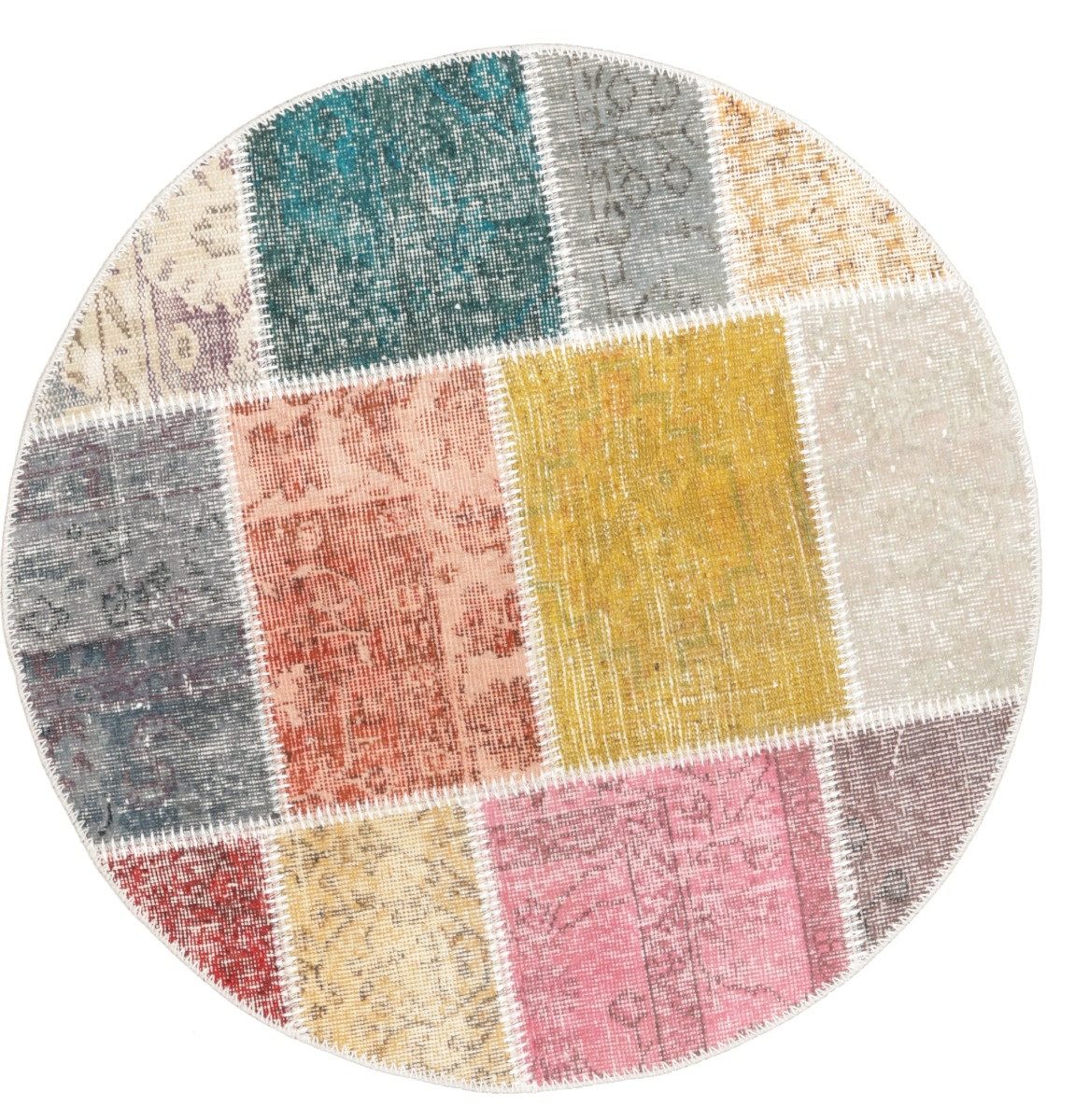 Carpet Avenue Teppich Patchwork 100x100, Rund, Höhe: 8 mm