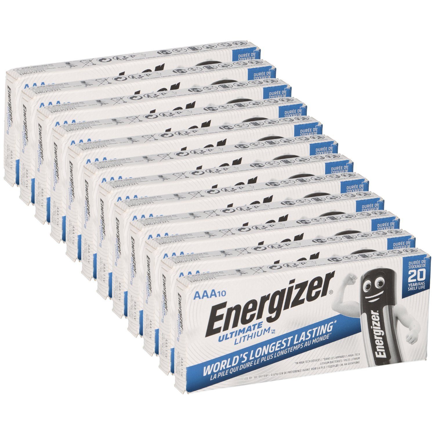 LR03 Energizer Micro Energizer Batterie 120x Batterie L92 Ultimate 1.5V Lithium AAA