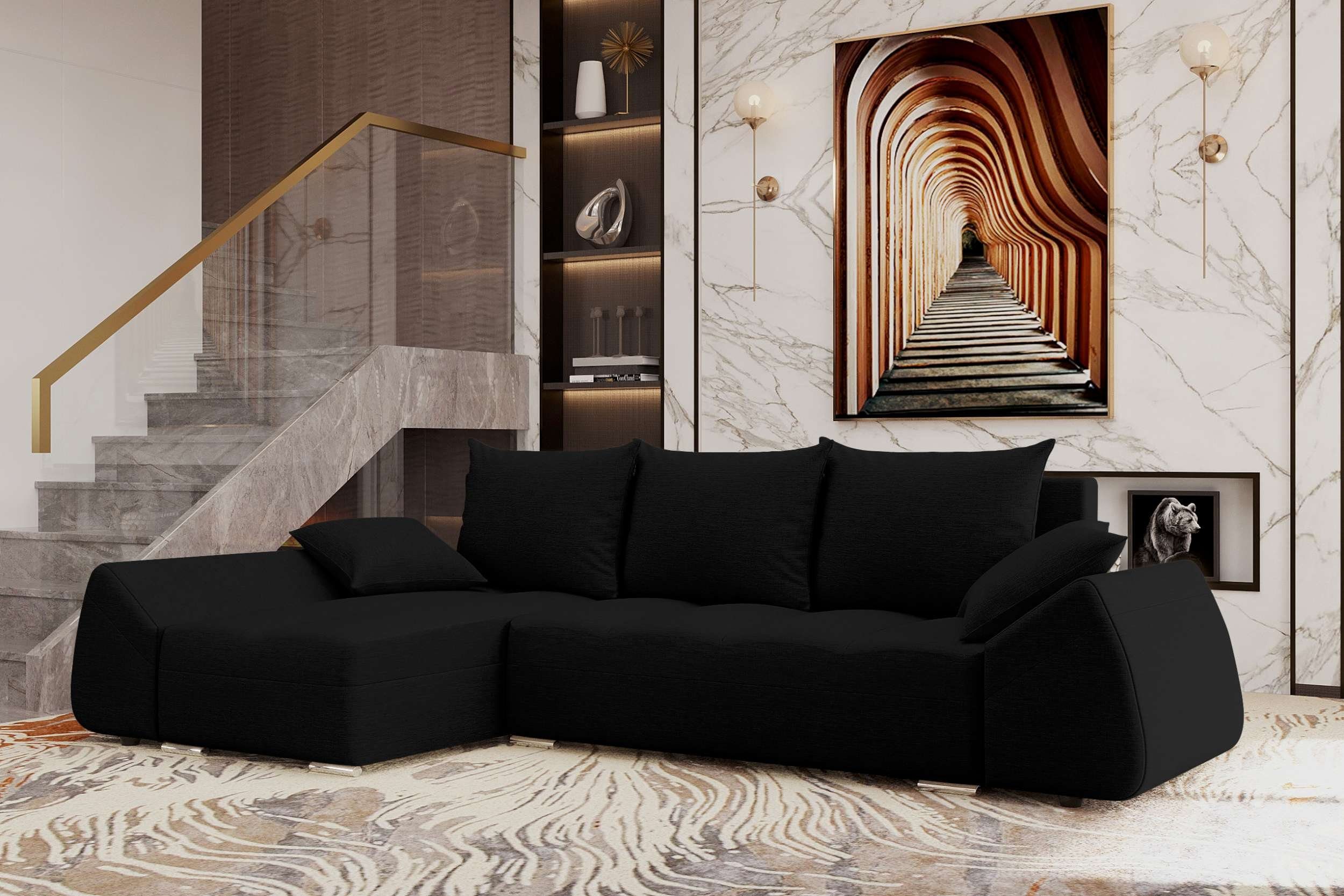 Stylefy Eckcouch, Modern Design Ecksofa Cascade, L-Form, Bettkasten, Sofa, mit mit Sitzkomfort, Bettfunktion,