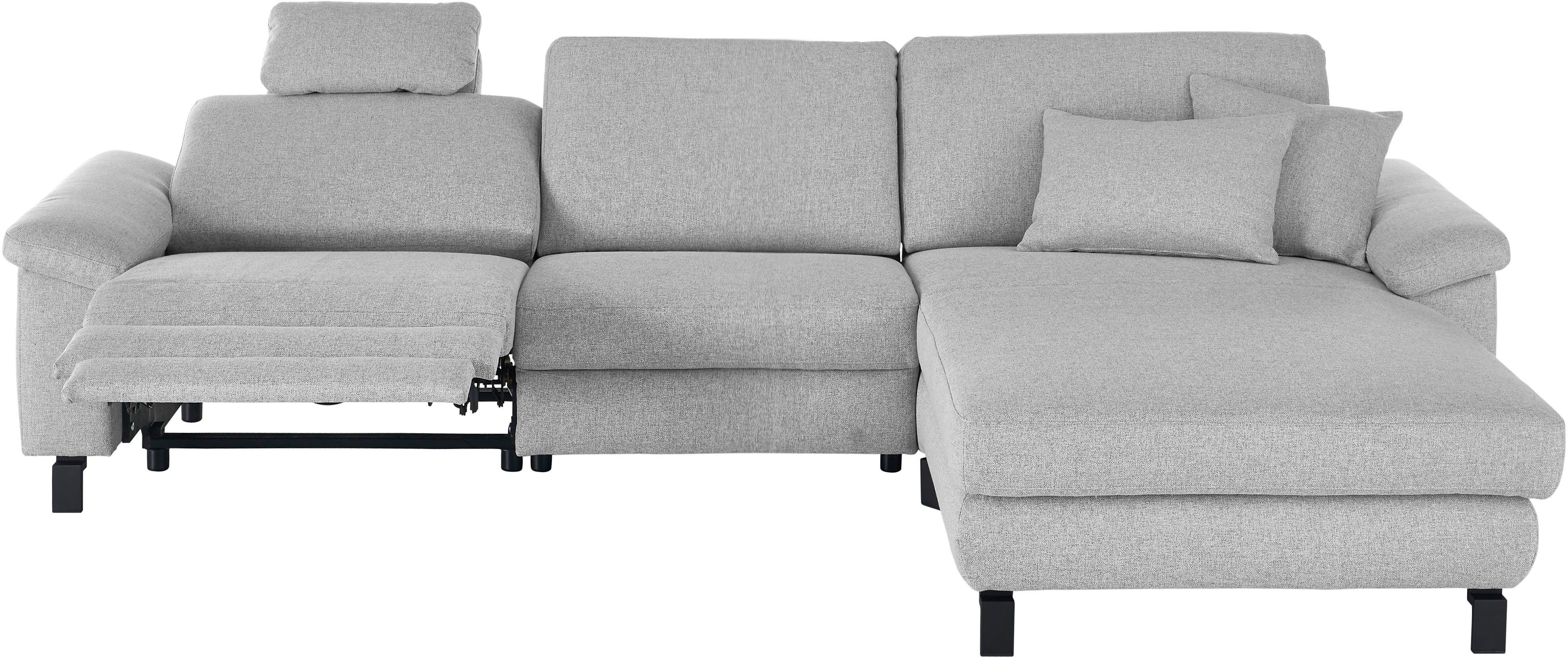 im 1,5-Sitzer, hellgrau Longchair Candy 3C Ecksofa Relaxfunktion in Schlaffunktion Mainau, motorische