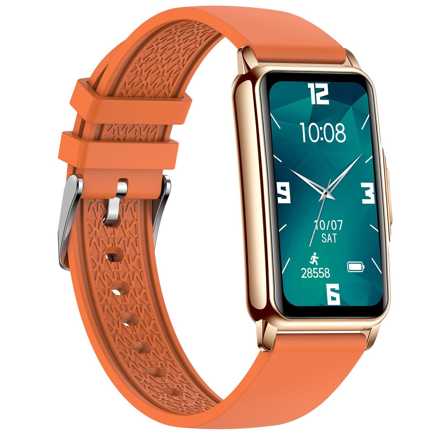 Smartwatch + iOS Tracker, Damen Gesundheitsfunktionen Haiaveng Damen Fitness Fitness (3,73 Schwarz cm), Android Smartwatch Smart cm/1,47 und Zoll, Uhr, Watch, Orange