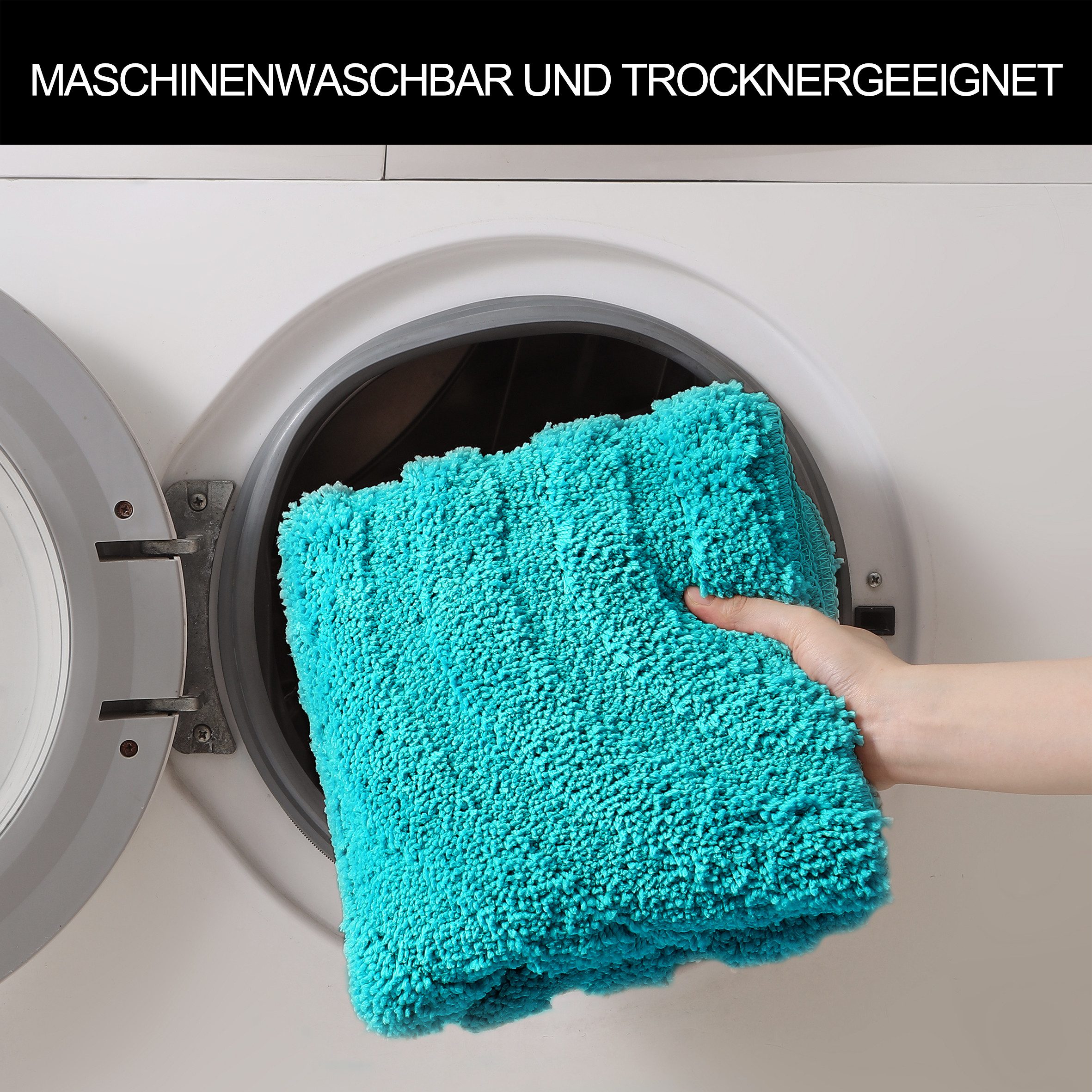 OTTO home Badematte Sanremo Scandi, Badvorleger, Badezimmer Teppich, Duschvorleger, Höhe 20 mm, rutschhemmend beschichtet, strapazierfähig, Polyester, rechtecki – Bild 3 von 5