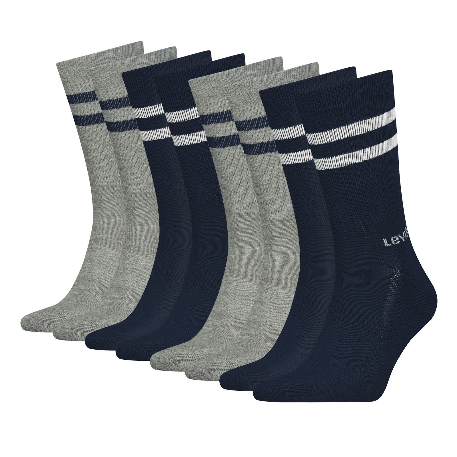 Levi's® Freizeitsocken Regular Cut Sport Stripe Socks (4-Paar) mit Frottee-Sohle