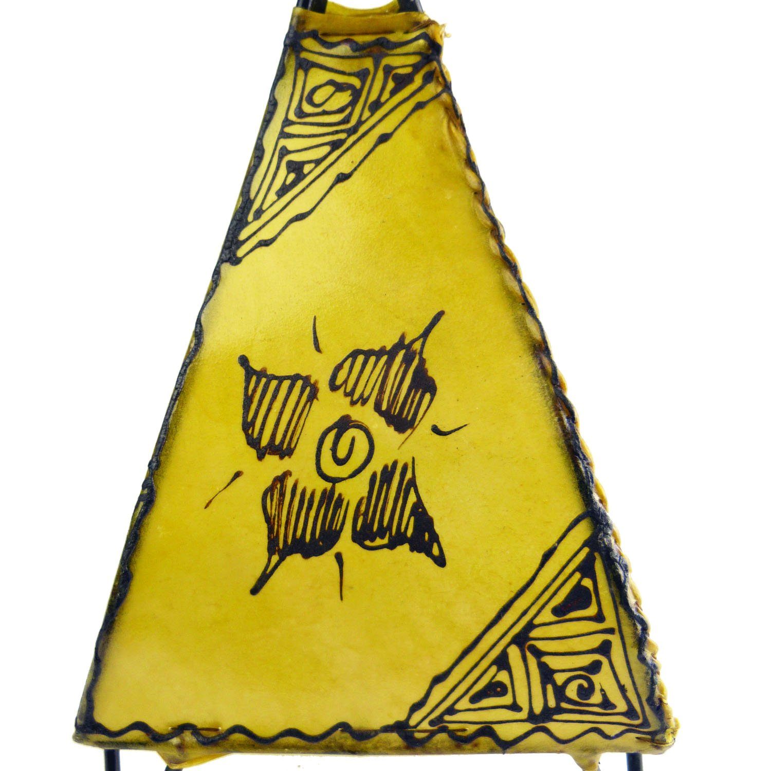 SIMANDRA Lederlampe Orient Gelb Stehlampe 35-38 Mellah cm, marokkanische Leuchtmittel ohne