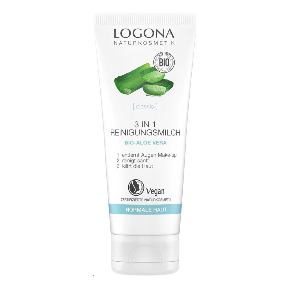 LOGONA Gesichts-Reinigungsmilch classic Aloe Vera - 3in1 Reinigungsmilch 100ml