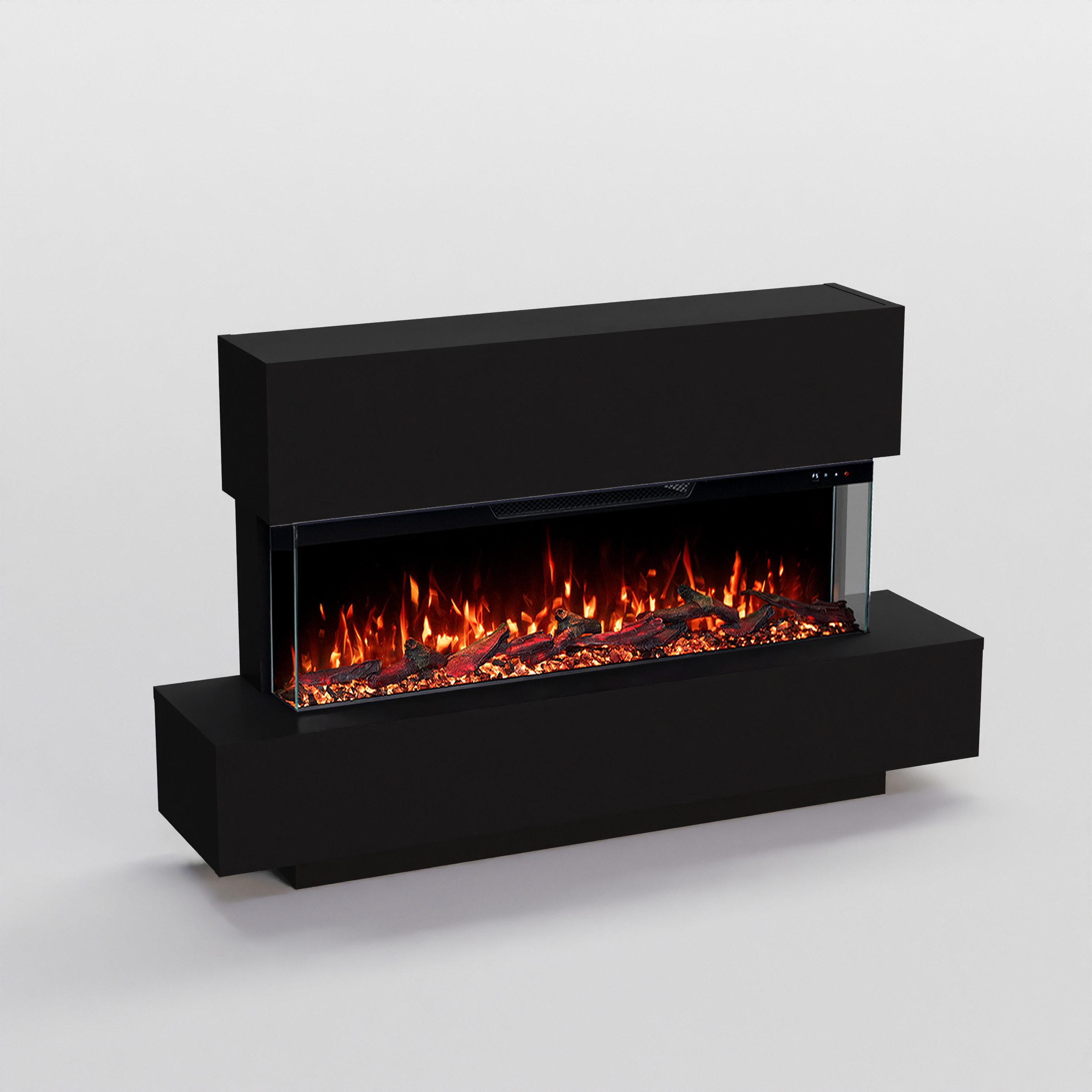 GF Core Elektrokamin Cobalt, Standkamin mit 3D Feuer und Heizung (Thermostat, Elektrischer Kamin mit APP Steuerung, Heizleistung (900- 1800 W)