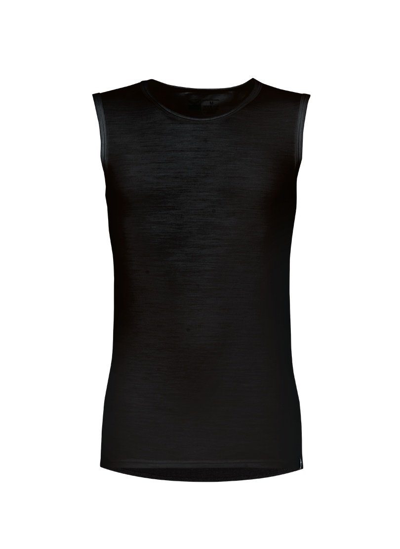 Trägershirt schwarz Trigema Unterhemd TRIGEMA Merinowolle aus