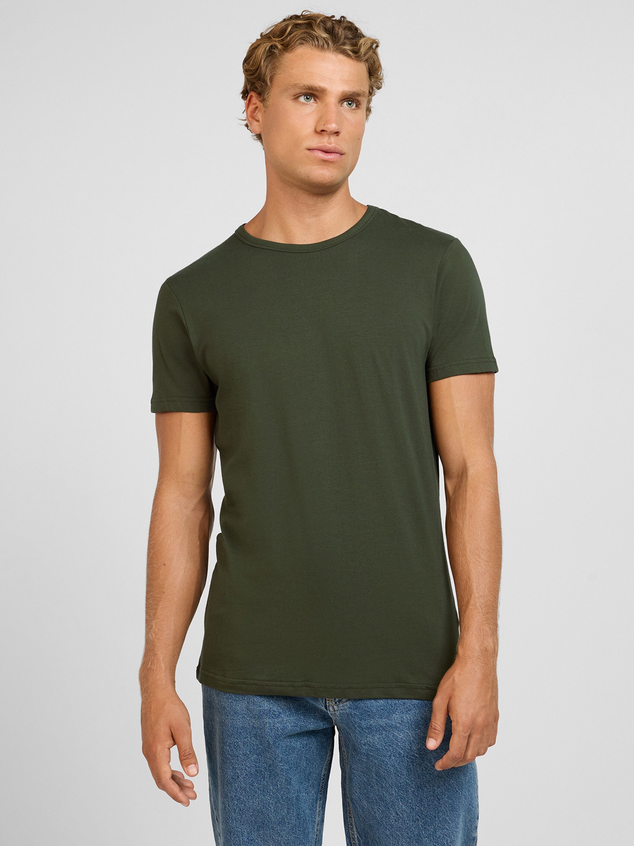 Yazubi T-Shirt Set Herren Basic Slim Fit 5er-Pack (Packung, 5-tlg., 5er-Pack) Baumwolle mit Stretch, Rundhals, Kurzarm, weich, Crew Neck