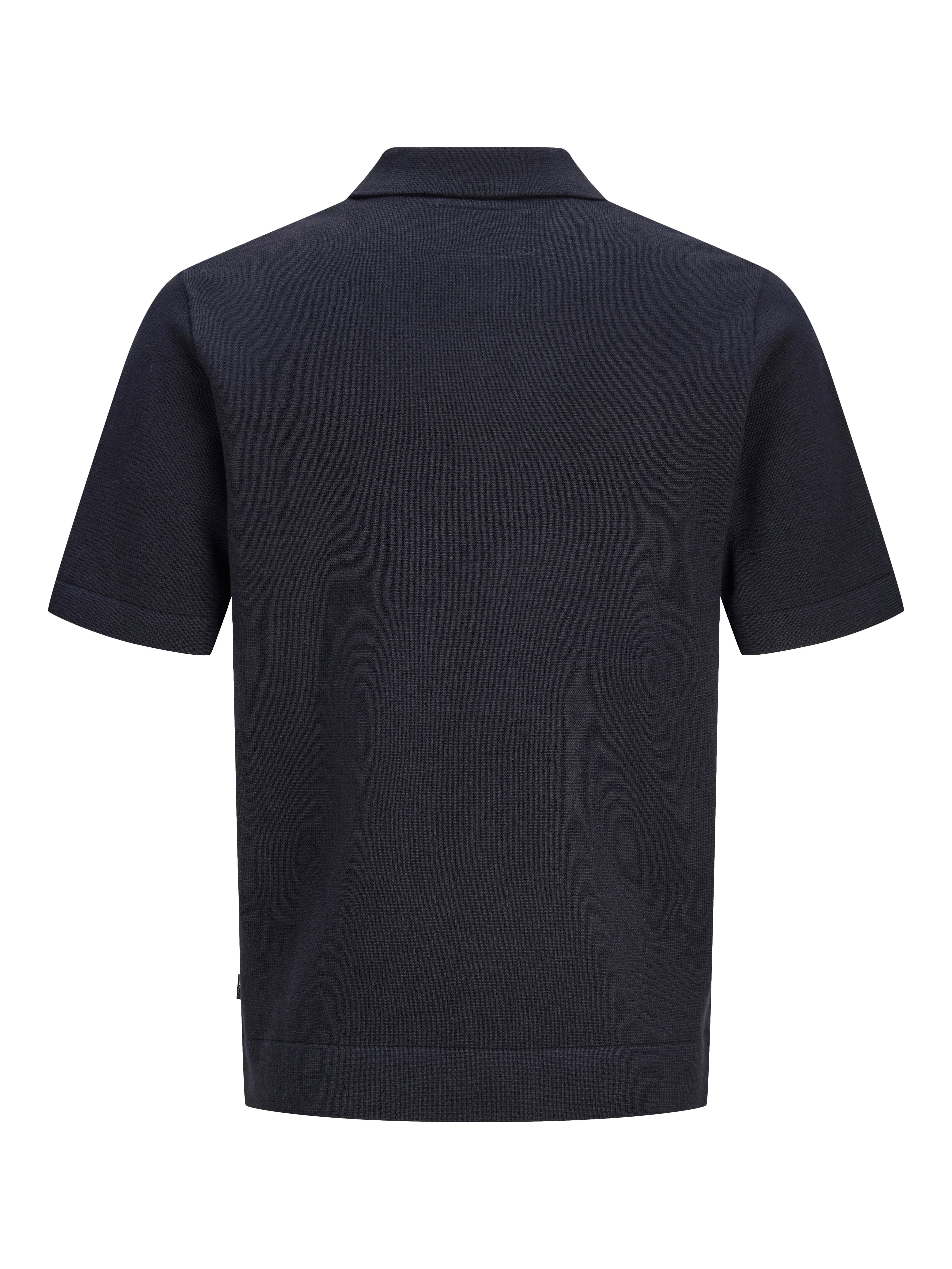 Jack & Jones Polokragenpullover JPRBLAMILANO SPRING KNIT ZIP POLO SS SN Baumwollmischung