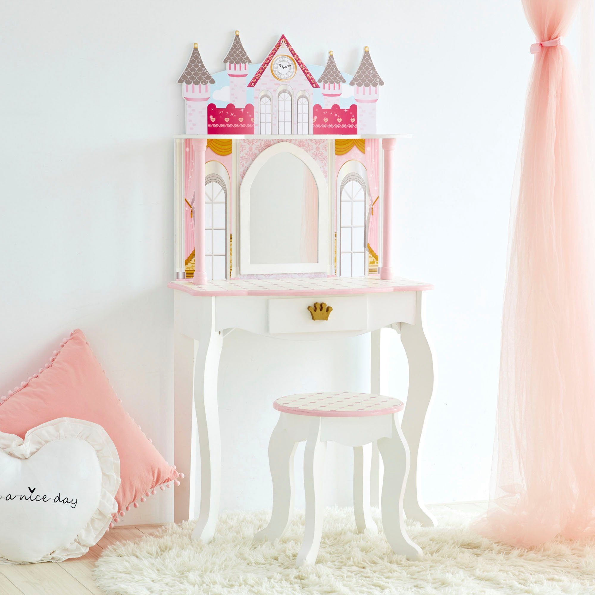 TEAMSON™ KIDS    Schminktisch Fantasy Castle, Dreamland Fields, Hocker inklusvie