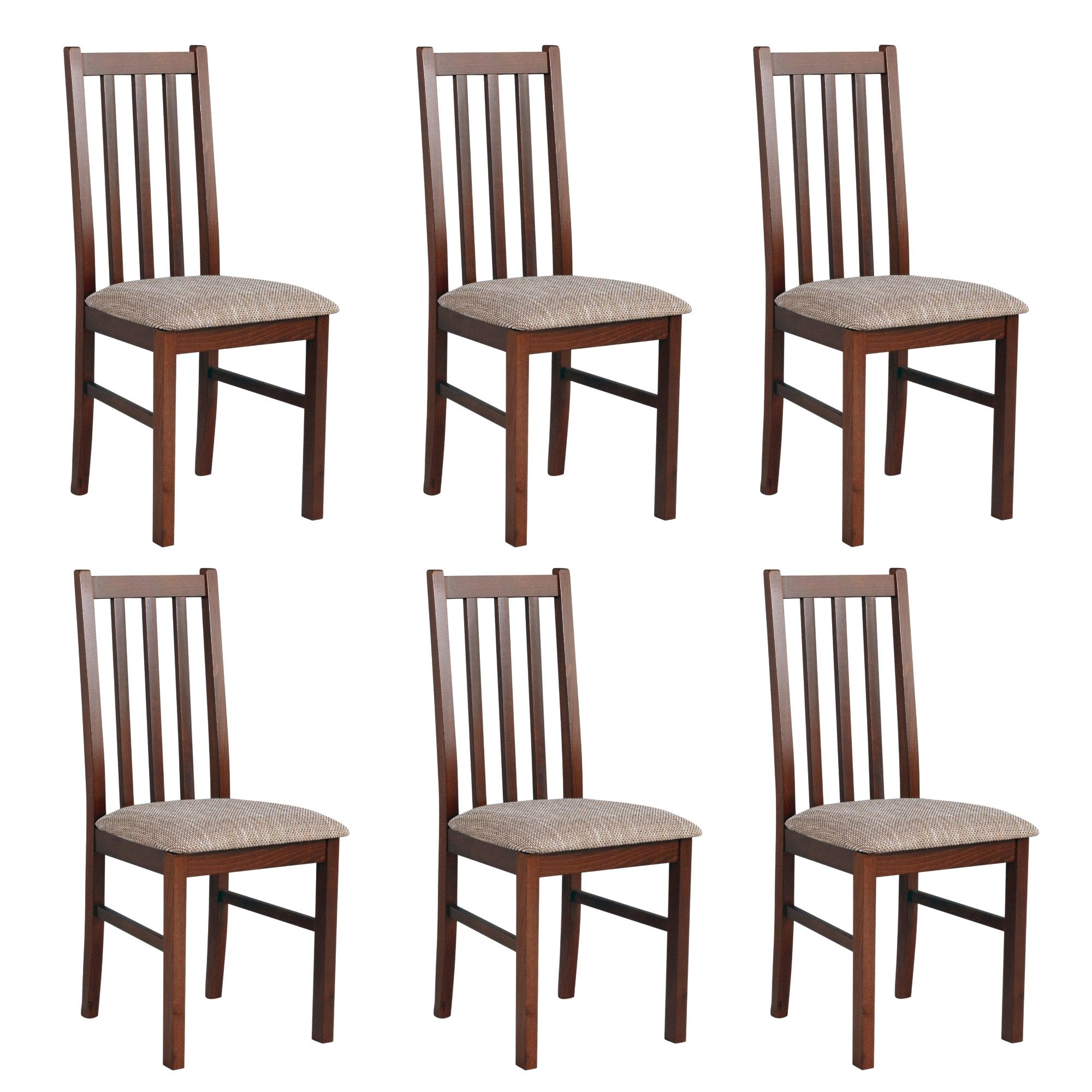 MOEBLO Stuhl BESO 10 (Eleganter Massivholz-Stuhl – zeitloses Design und hoher Sitzkomfort für stilvolle Wohnräume Polsterstühle, Holzstühle, Esszimmerstühle, Massivholz, 6 St), (BxHxT):43x97x40cm