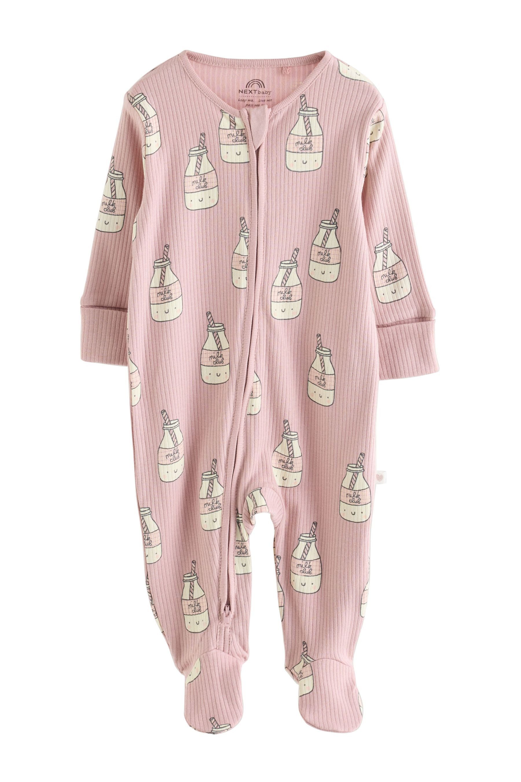 Next Schlafoverall Babyschlafanzüge mit Zweiwege-RV, 3er-Pack (3-tlg) – Bild 3 von 5
