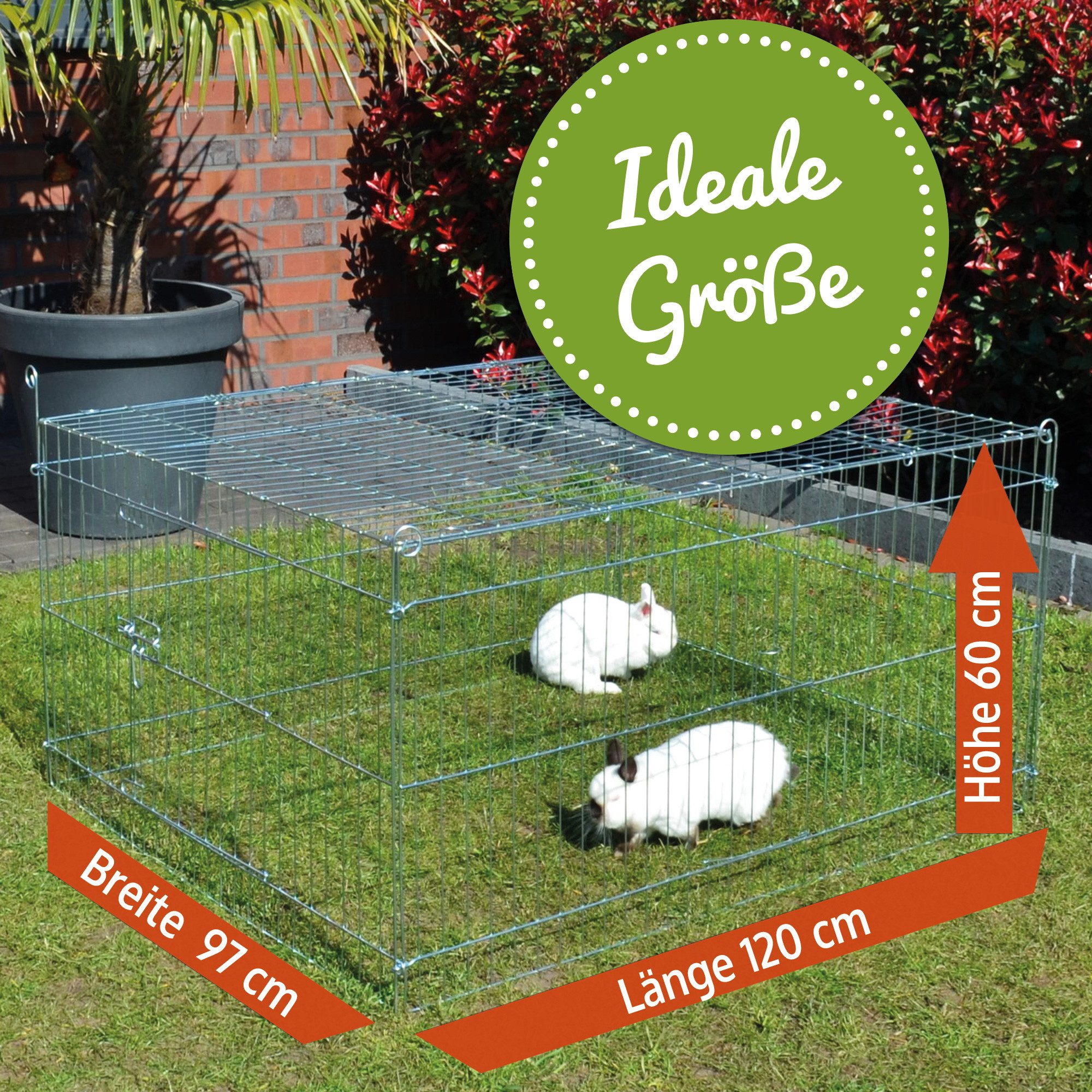 Zooprinz Freigehege Gittergehege mit Sonnennetz für Kaninchen Hasen, in S,M günstig online kaufen