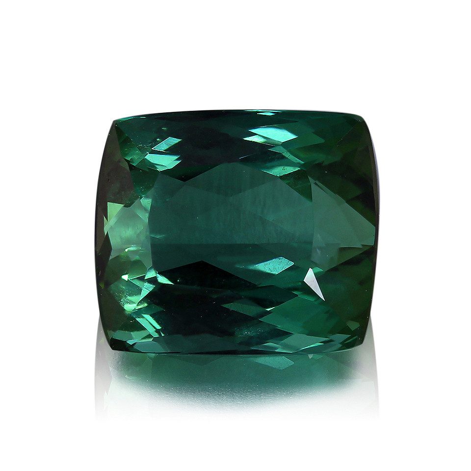 Edelstein Brasilianischer grüner Turmalin 13,37ct Antikschliff