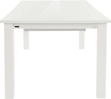 loft24 Esstisch Vikrim, erweiterbar mit Einlegetischplatte, in weiß Hochglanz, Breite 200 cm