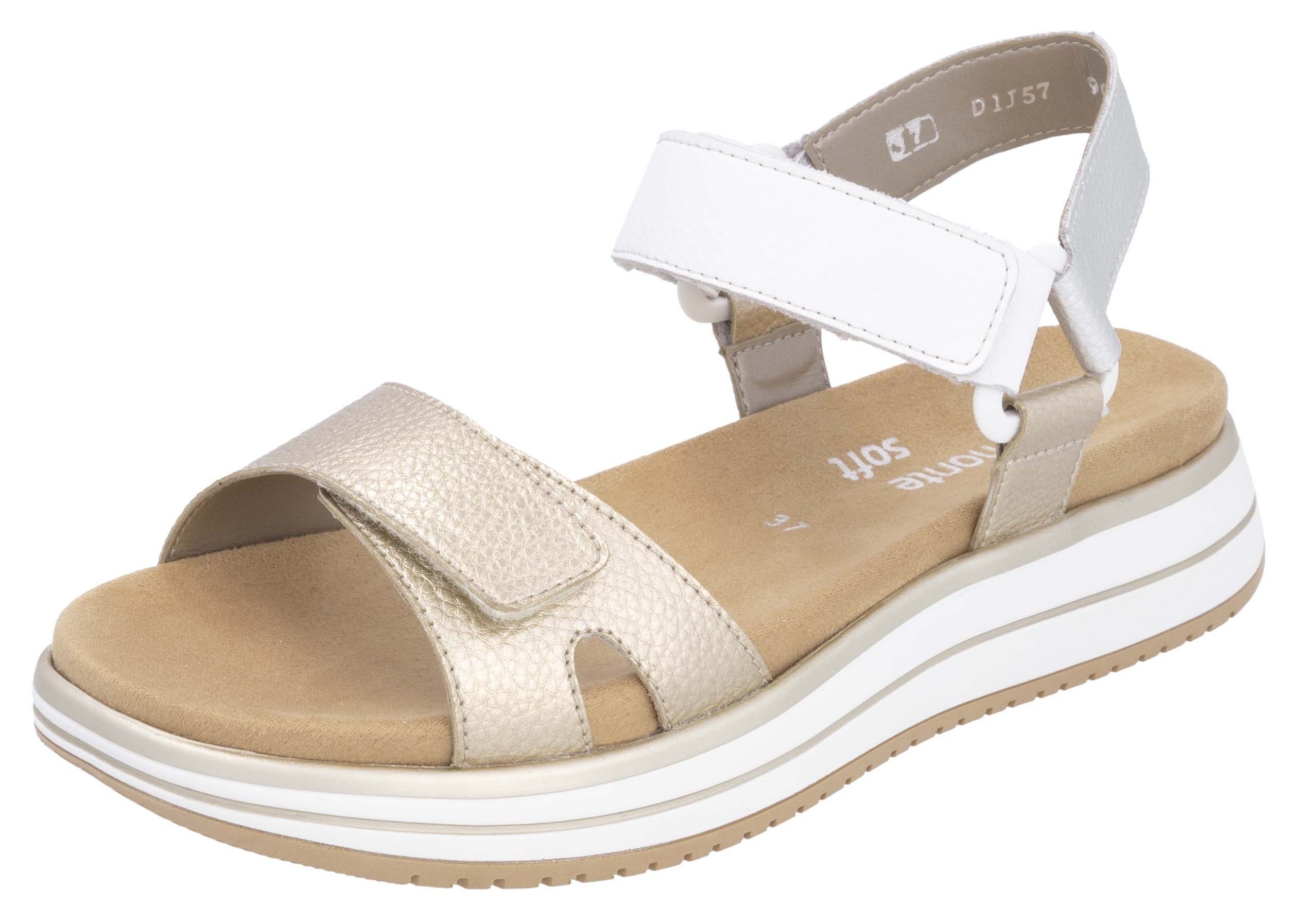 Remonte Elisabeth Hurley-Collection Riemchensandale, Keilabsatz, Klettschuh günstig online kaufen