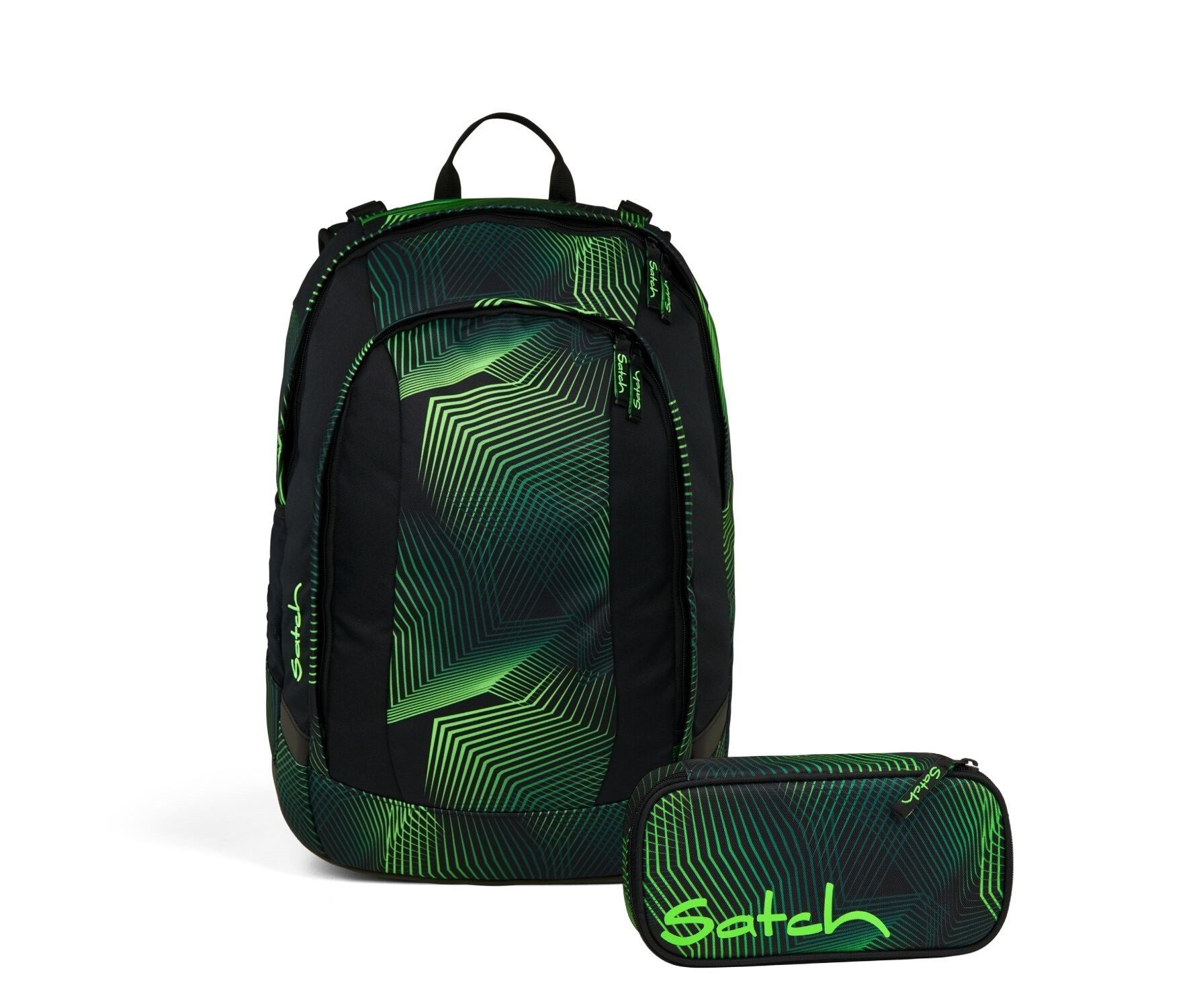 Satch Schulranzen Schulrucksack-Set AIR Seismic Green günstig online kaufen
