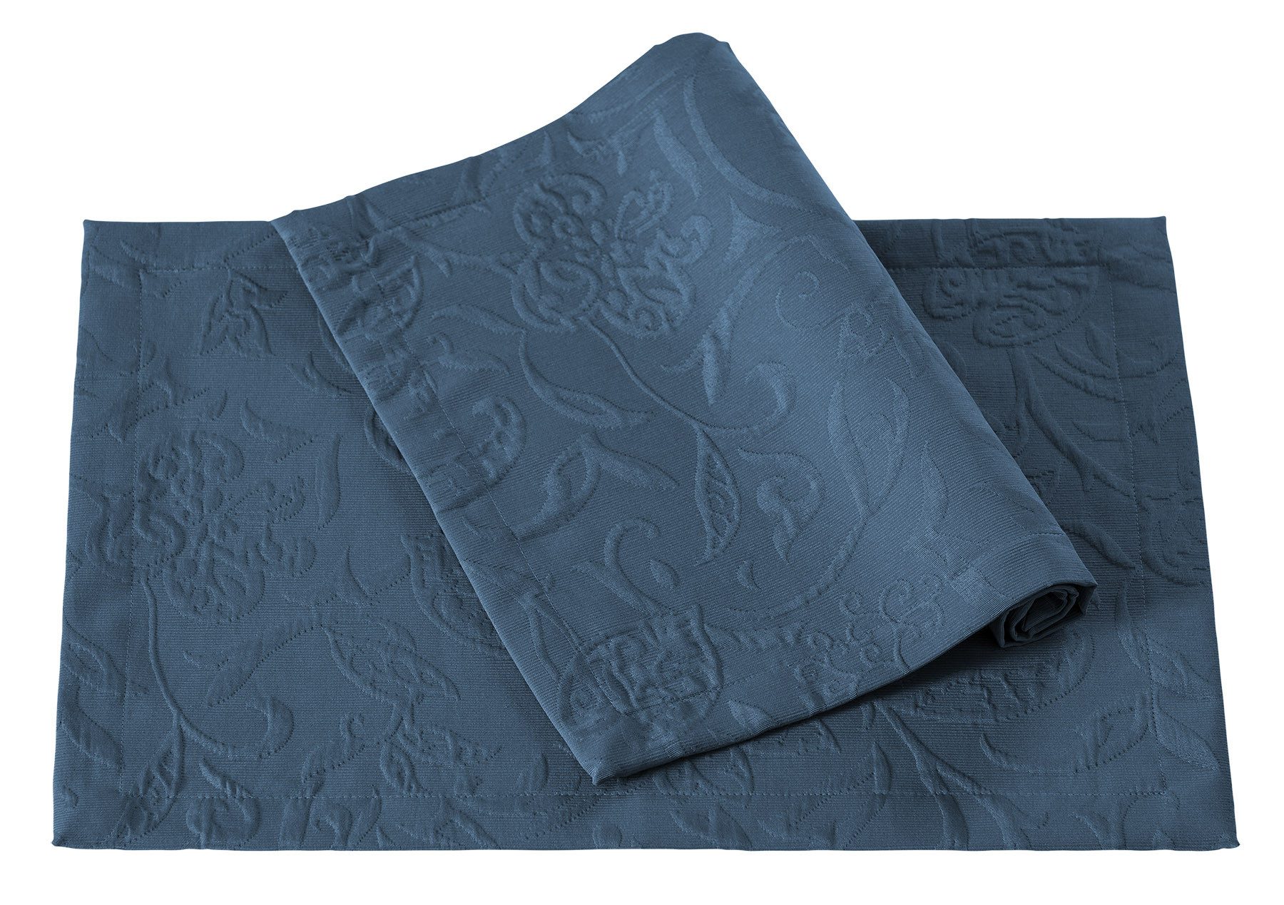 PICHLER Platzset Tischset 6er Set Cordoba Rechteck 035/050 indigo, (Spar-Set, 6-St., 6 Platzdecken), Platzset Tischset Esszimmer Küche