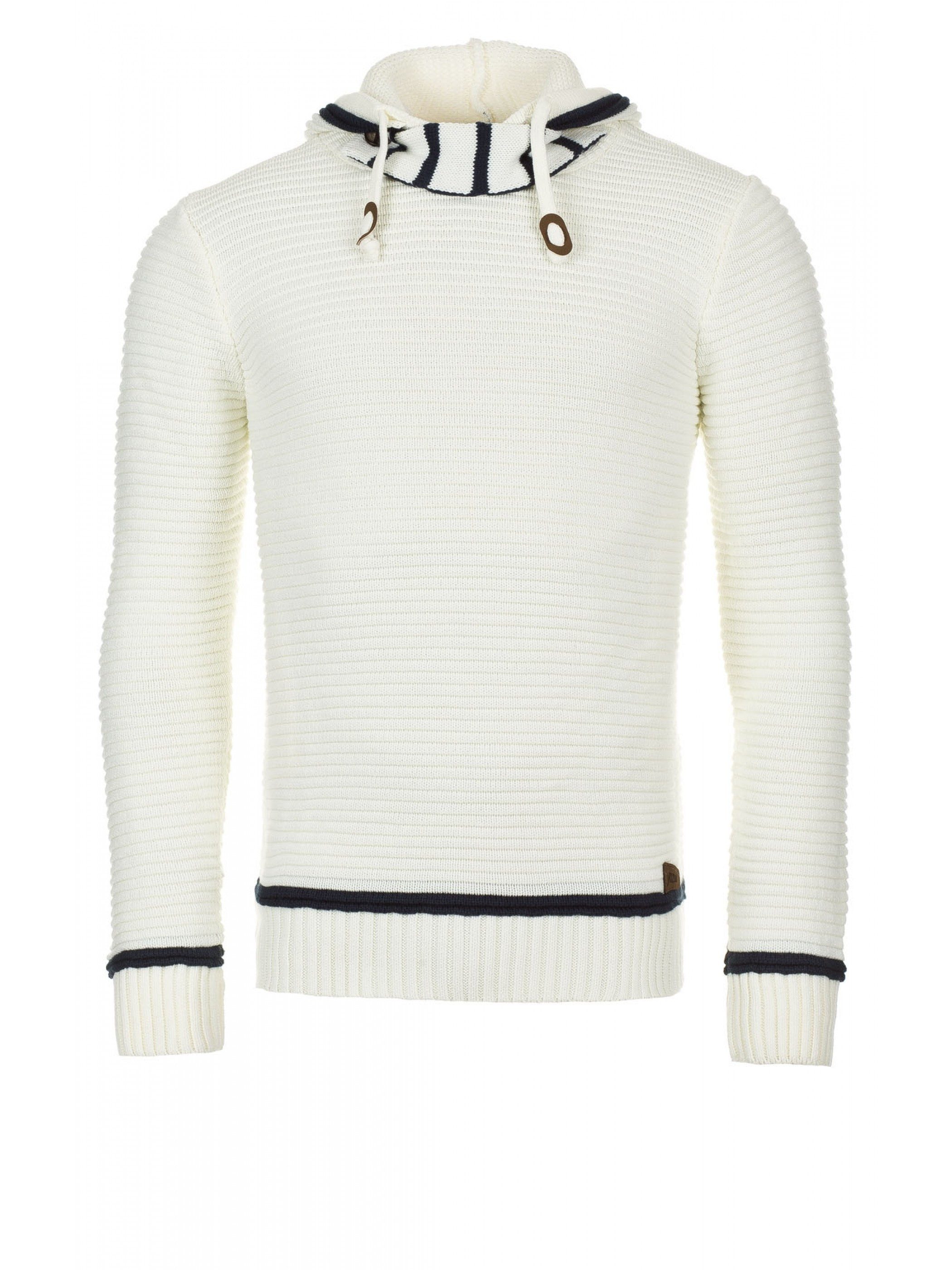 Yazubi Rundhalspullover Strick Kapuzenpullover 129 mit Kapuze günstig online kaufen