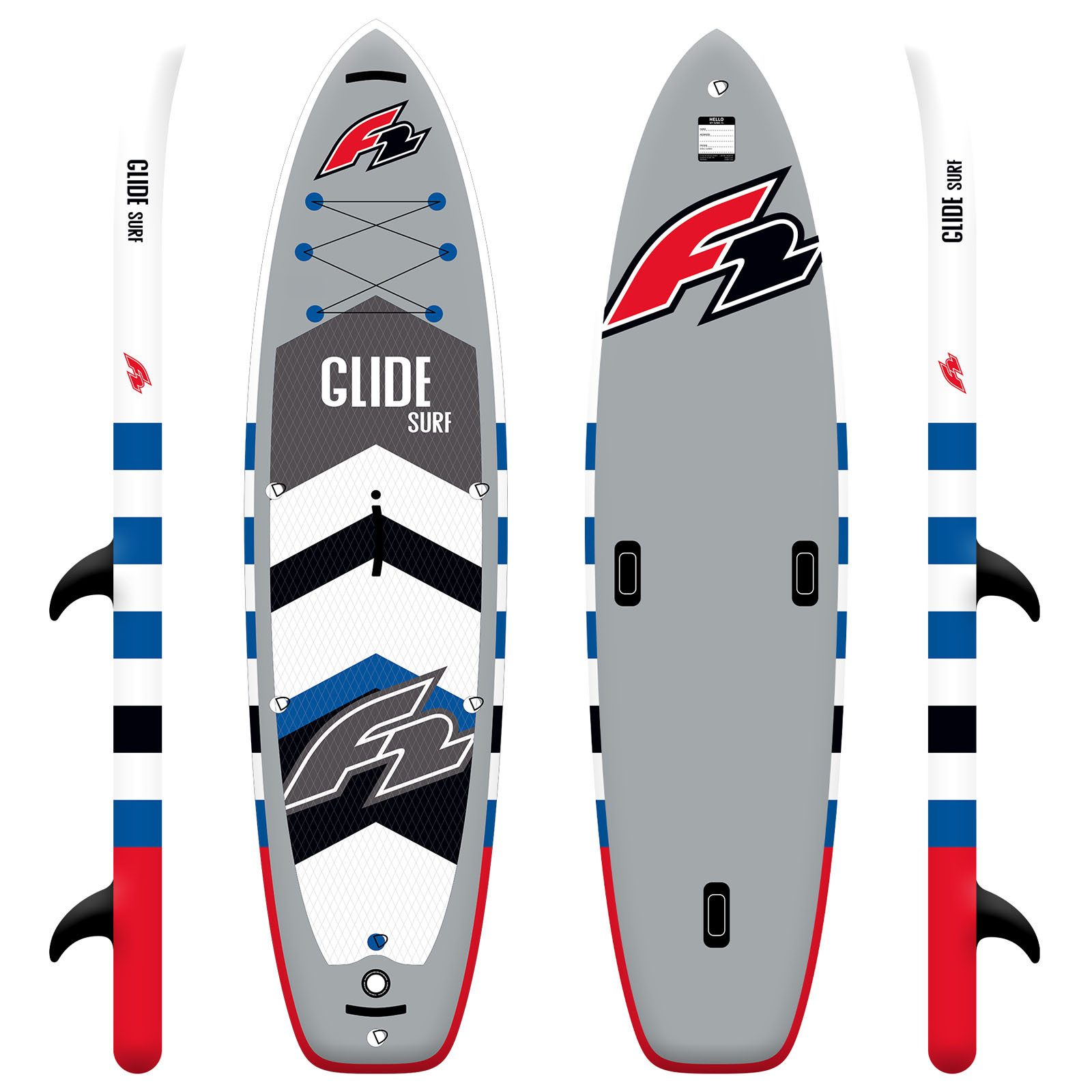 F2 SUP-Board F2 SUP Stand Up Paddle Board Glide Surf 11'7'' Grau, Stand up paddle board