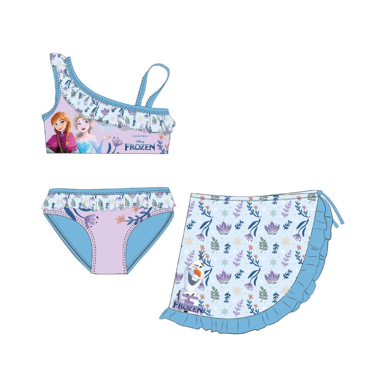 Disney Schwimmanzug Frozen Bikini & Sarong Set – Frolic Design 3/4 Jahre
