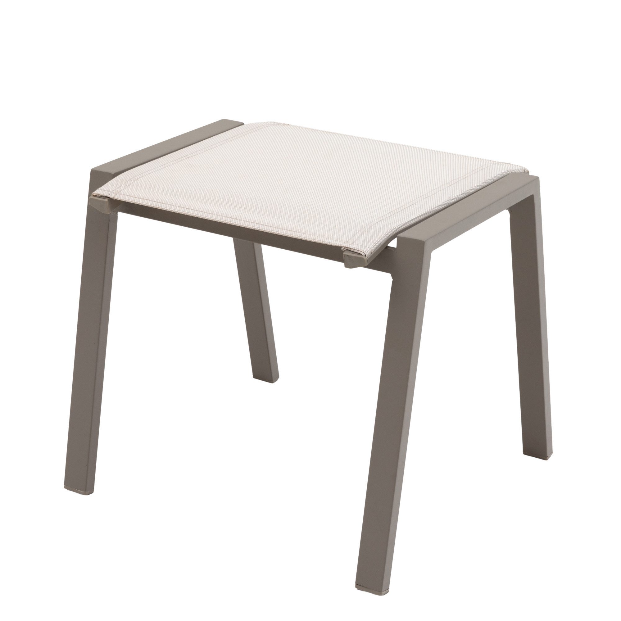 MANDALIKA Garden Gartenlounge-Hocker Aluminium / Textilen Hocker Meran in Mocca - Mousse / Ecru