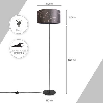 Paco Home Stehlampe Luca Tribal, ohne Leuchtmittel, Stehlampe Dreibein Mit Lampenschirm Stoff Modern Abstrakt Uni E27