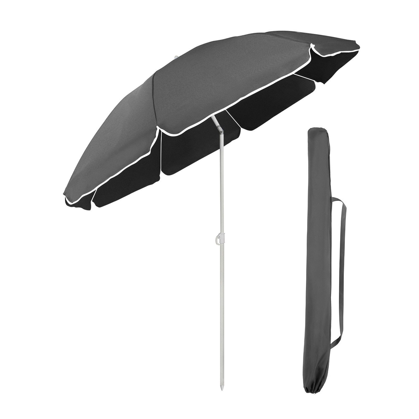 SUNULA Sonnenschirm Ø140/Ø160 cm Balkonschirm Rund Strandschirm mit Schutzhülle, LxB: 140x140 cm, 140 cm mit Knickfunktion, Höhenverstellbar, Leicht zu Transportieren