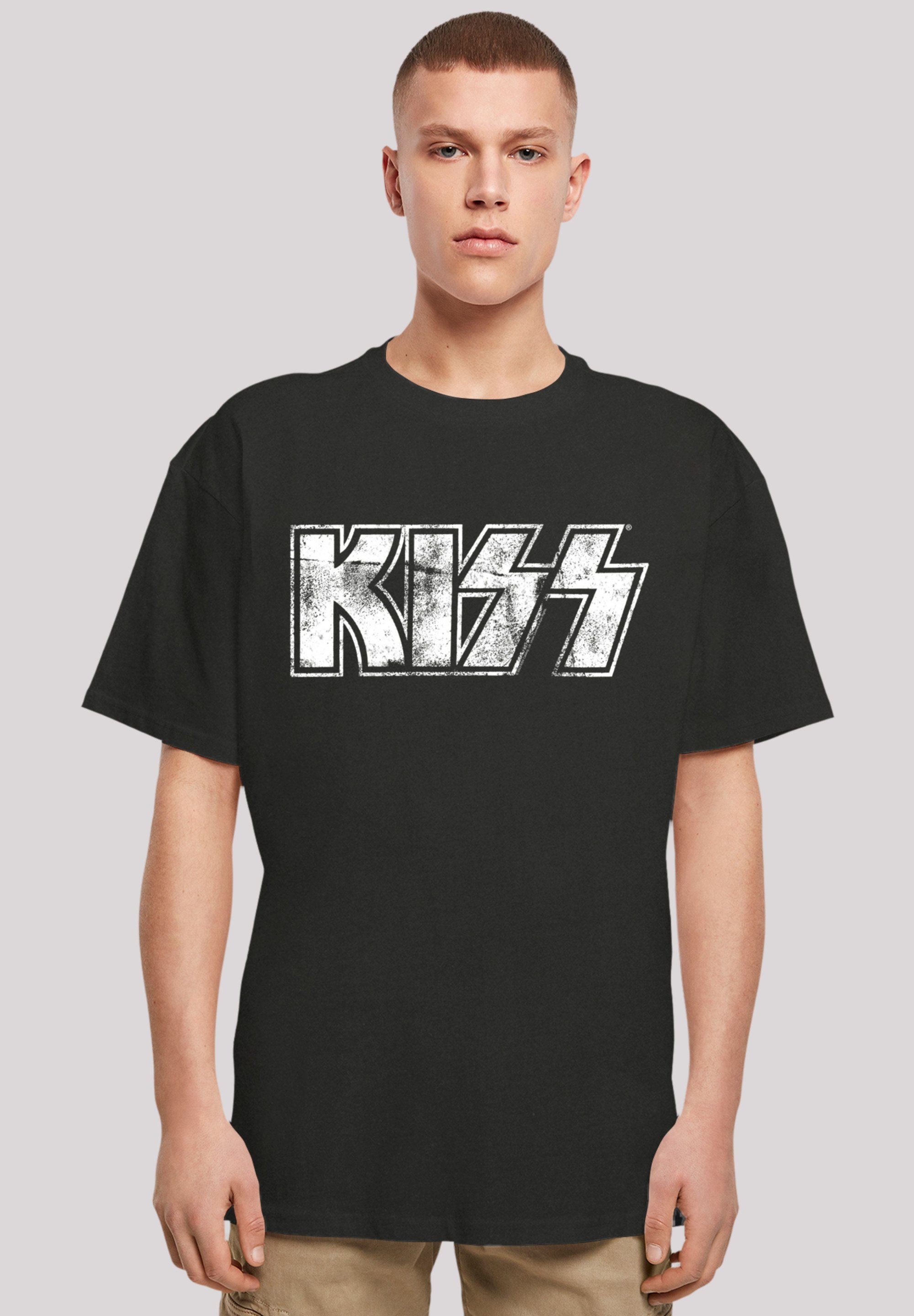 F4NT4STIC T-Shirt Kiss Rock Band Vintage Logo Premium Qualität, Musik, By Rock Off schwarz | T-Shirts