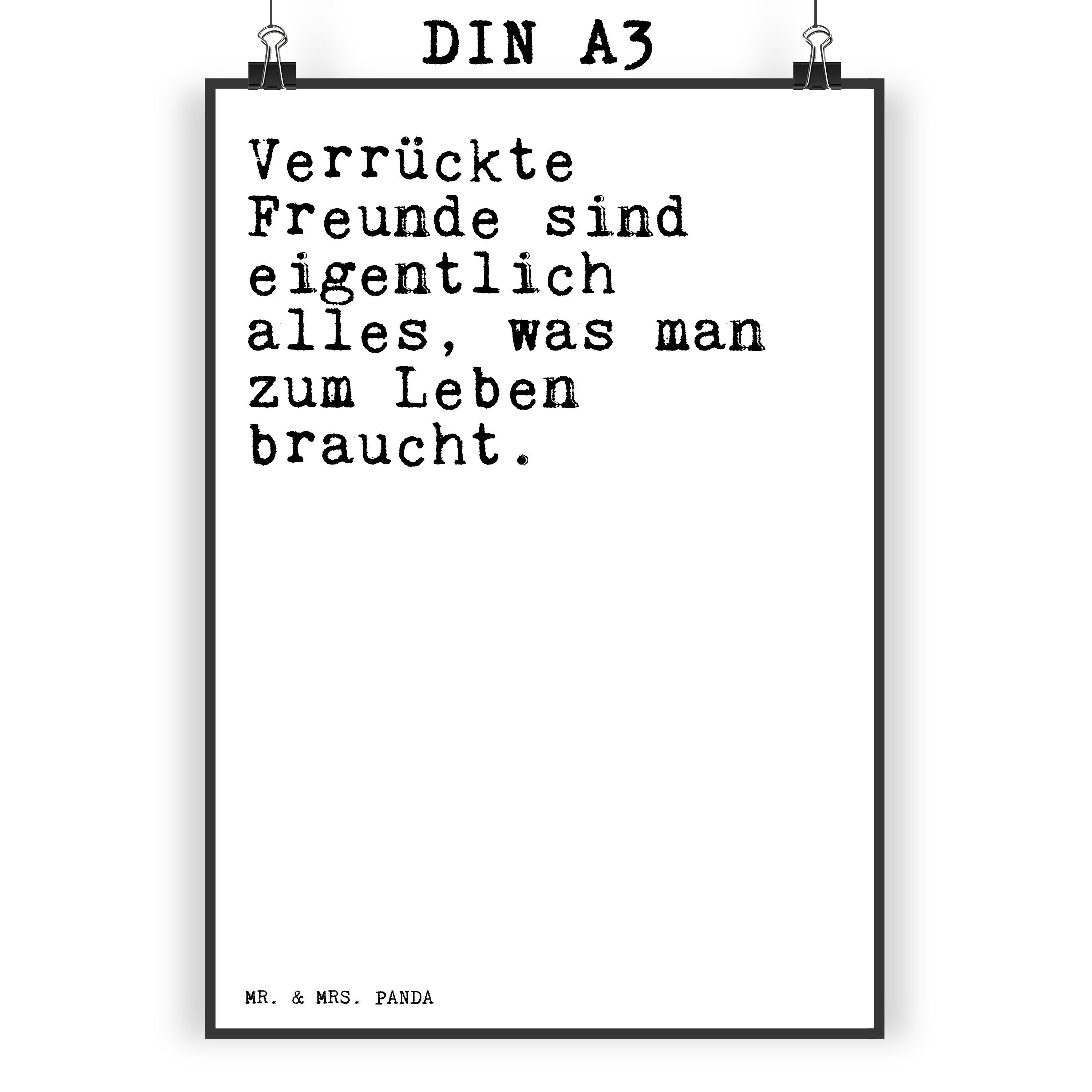 Mr. & Mrs. Panda Poster »Verrückte Freunde sind eigentlich... Weiß