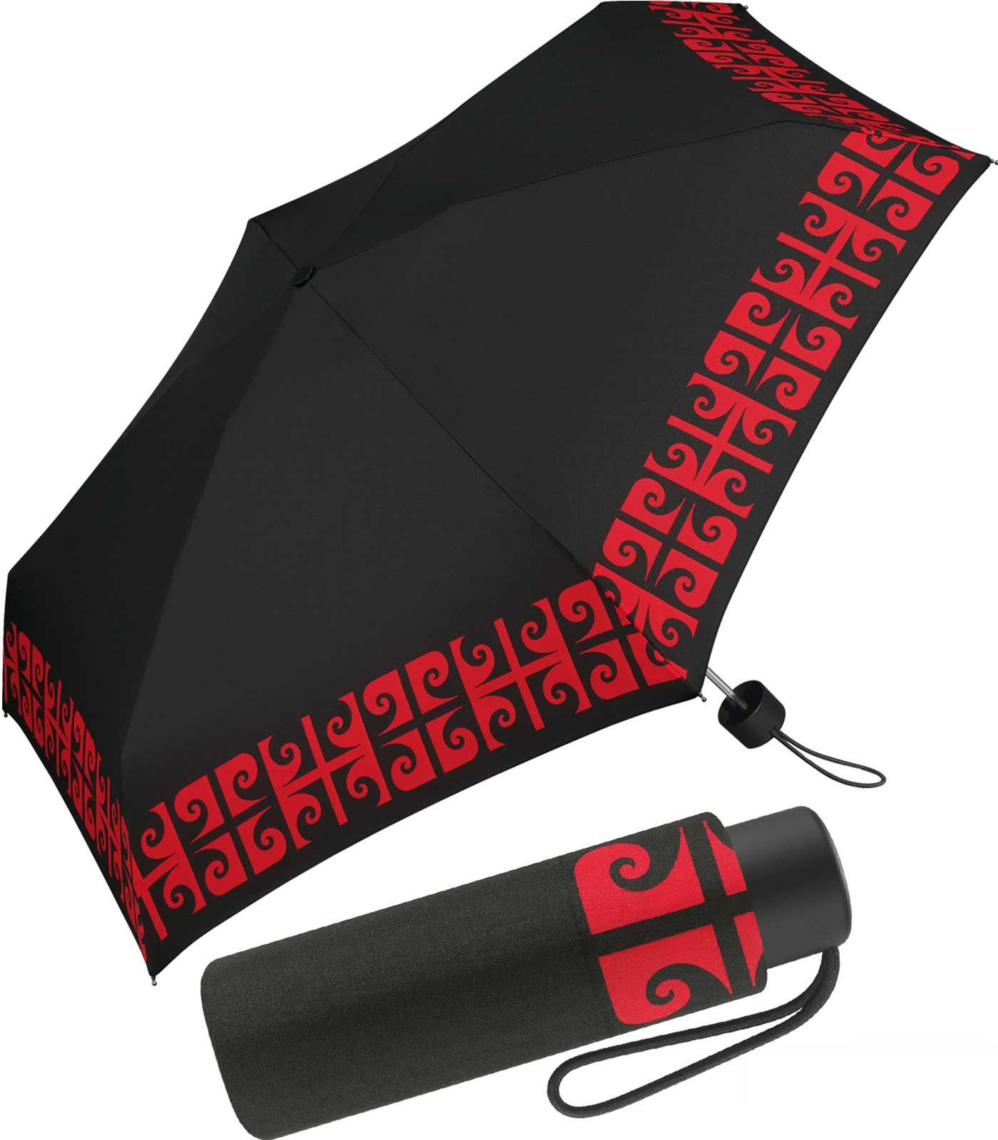 Verkaufsteam Pierre Cardin Langregenschirm winziger mit Handöffner Handöffner, mit Ornamenten Mini-Taschenschirm klassischen, verschlungenen Damen-Taschenschirm