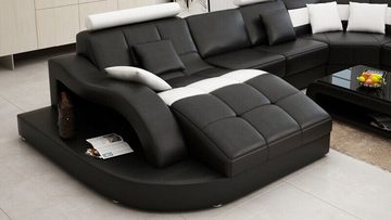 JVmoebel Ecksofa Ledersofa Couch Wohnlandschaft Ecksofa Eck Garnitur Modern Sofa +USB