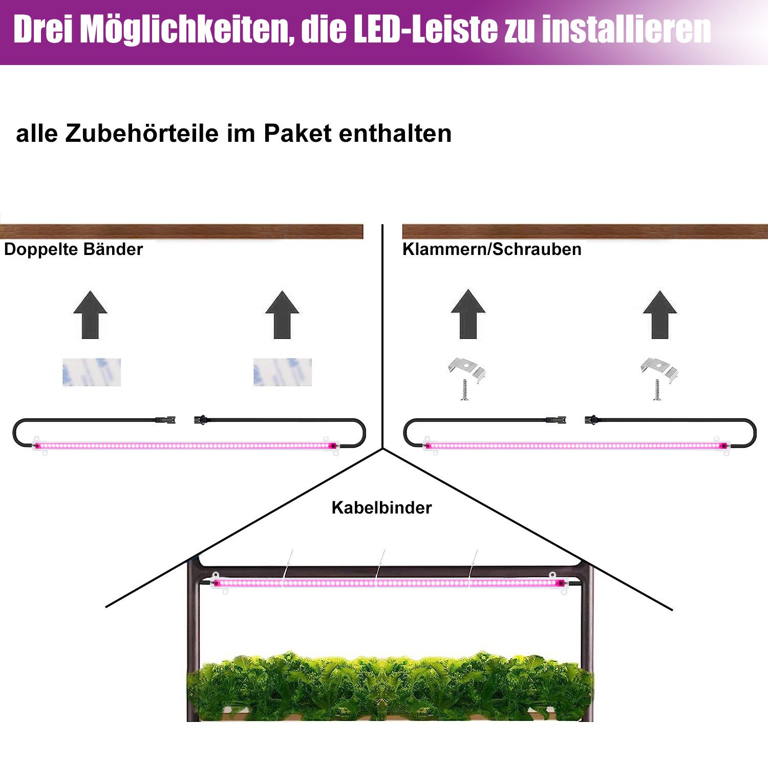 ZEUOPQ Pflanzenlampe Pflanzenlicht LED Streifen, Grow günstig online kaufen