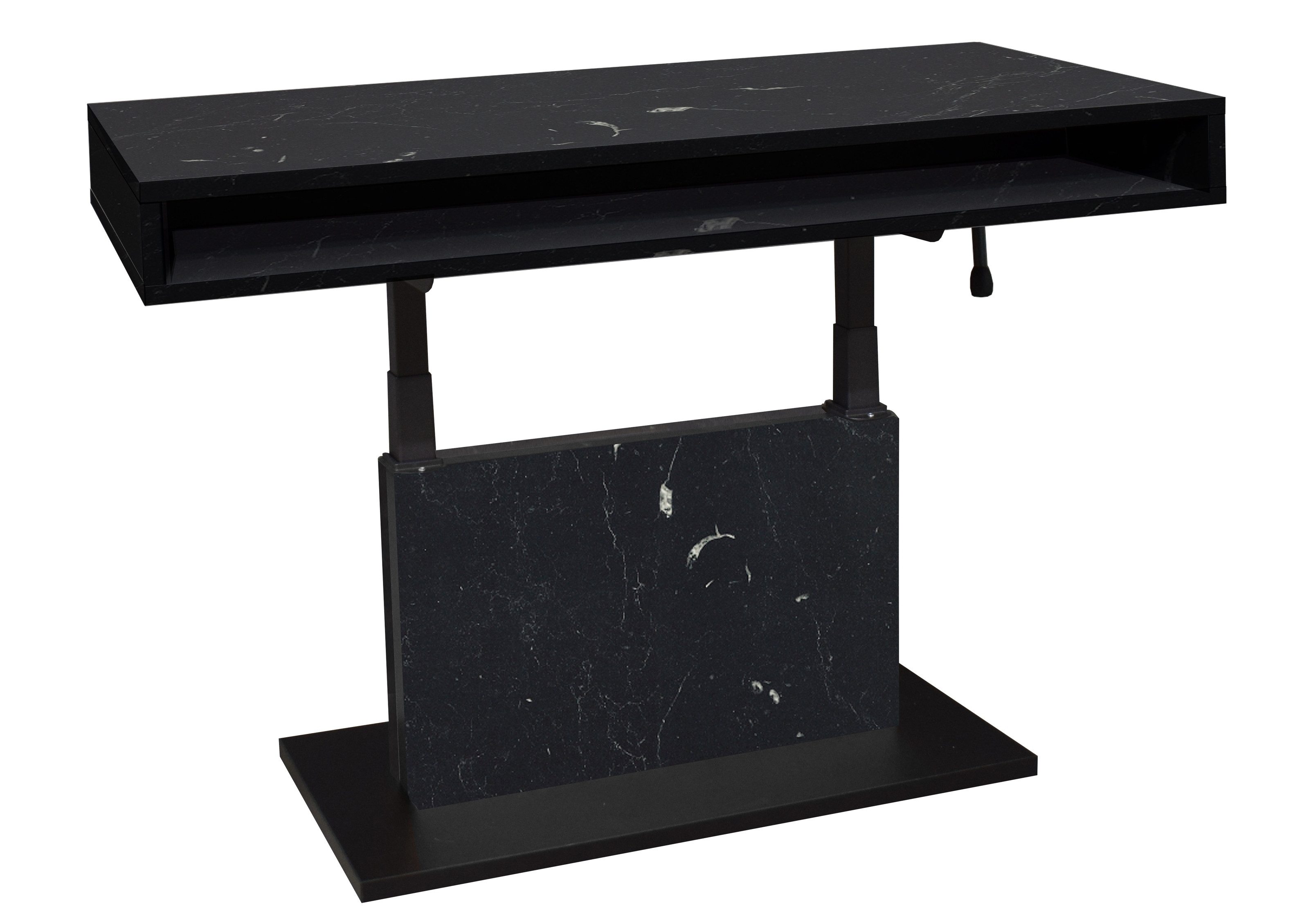 freiraum Couchtisch Lift, in keramik optik schwarz / schwarz - 110x59/78x60cm (BxHxT)
