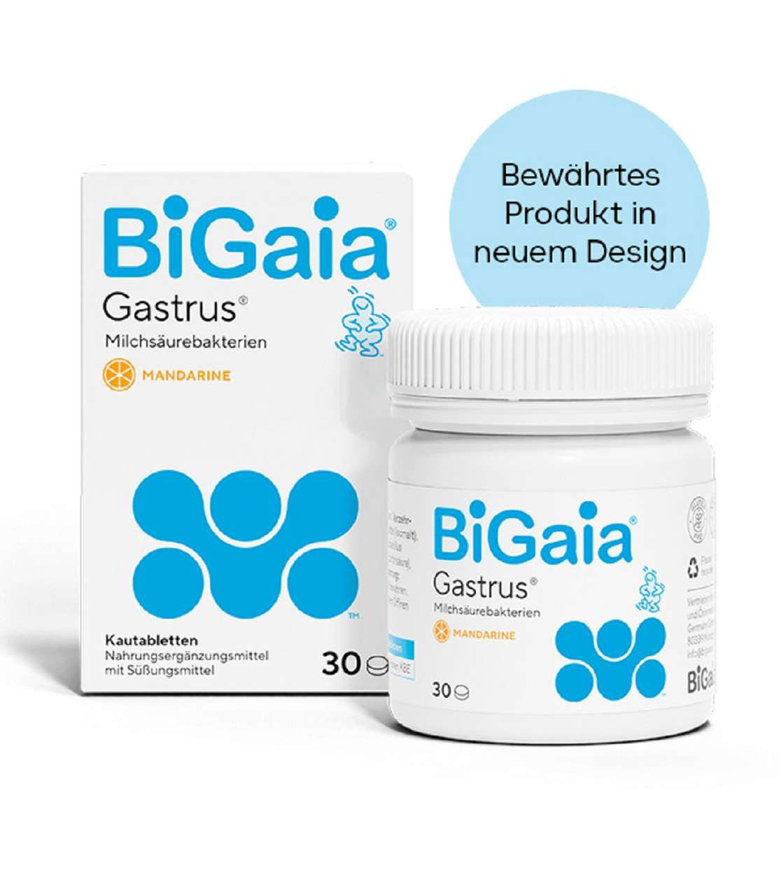 BiGaia BIGAIA Gastrus Kautabletten 30 Stück Mandarinengeschmack Kautabletten
