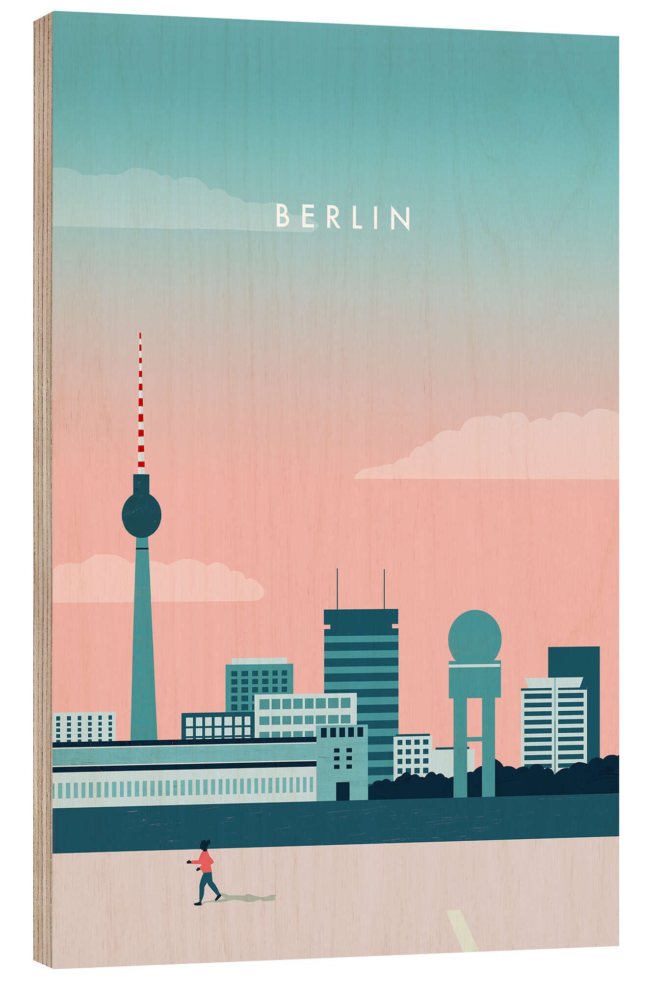 Posterlounge Holzbild Katinka Reinke, Berlin, Minimalistisch Grafikdesign