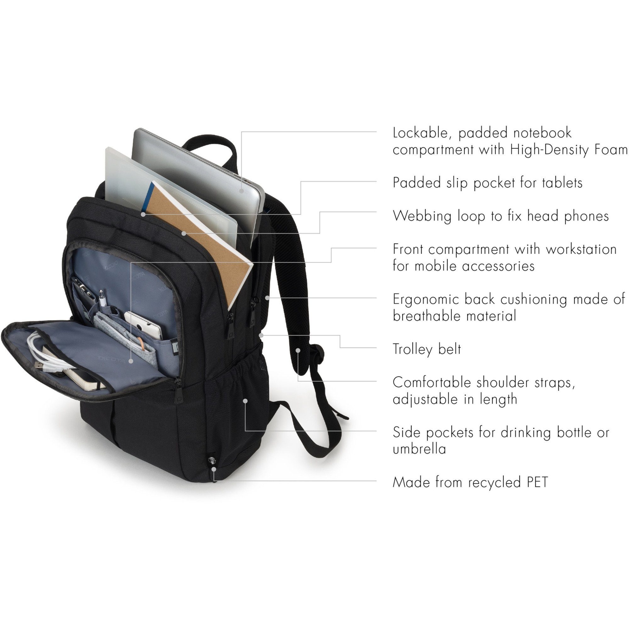 DICOTA Laptoptasche DICOTA Backpack SCALE, cm 39,6 Eco Rucksack, (bis
