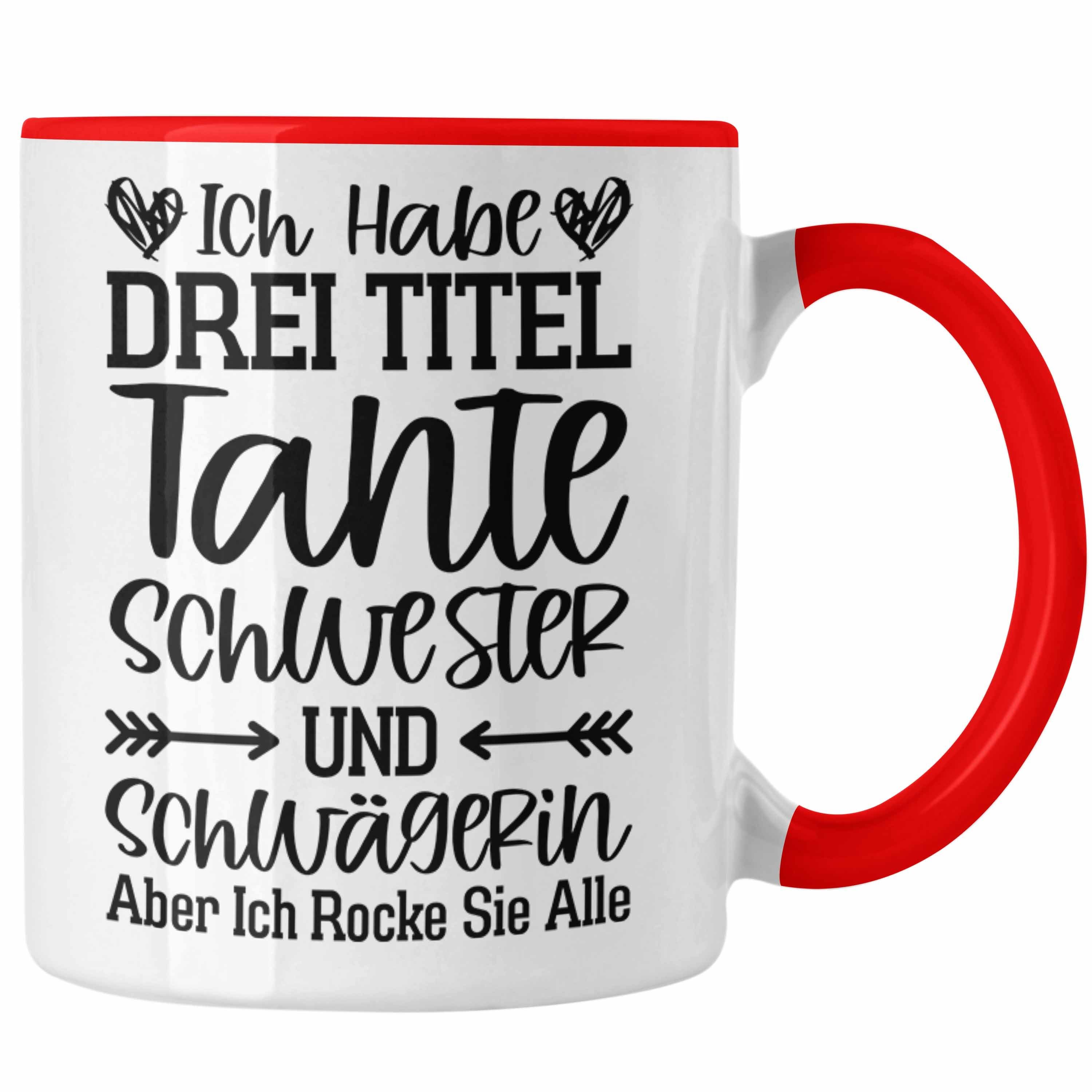 Trendation Tasse Trendation - Spruch Beste Tante Lieblings Schwägerin mit Tante Tante Rot für Schwester Geschenk Weihnachten Tasse