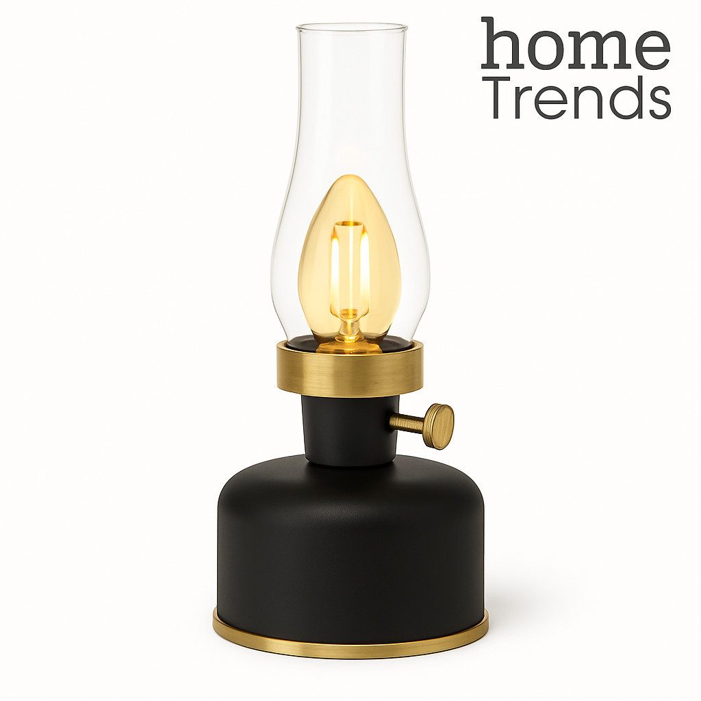 home trends Außen-Tischleuchte home trends LED Tischlampe Vintage-Design, dimmbar, USB
