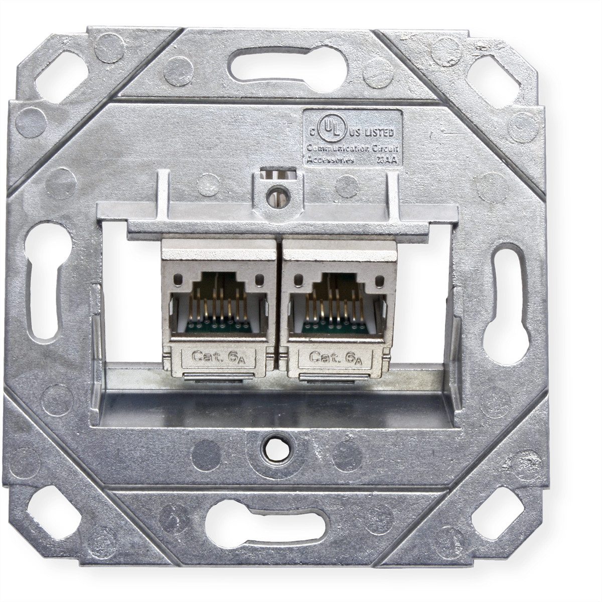 Metz Connect Dose UP/2 reinweiss E-DAT Modul 2 Ports, Cat.6 (Class E) Netzwerk-Panel