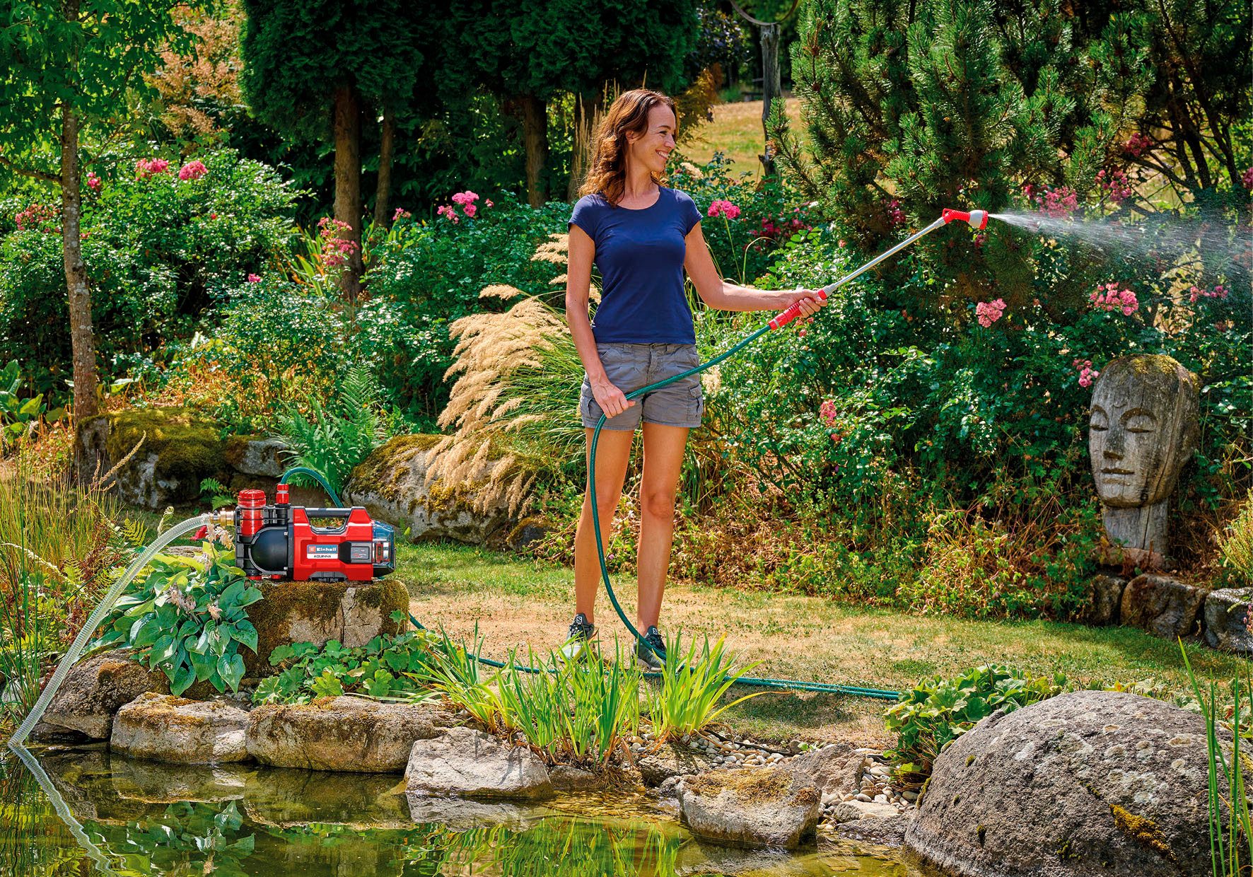 Einhell Akku-Gartenpumpe AQUINNA 18/30 F LED, 3.000 l/h, Power X-Change, ohne Akku und Ladegerät – Bild 4 von 5