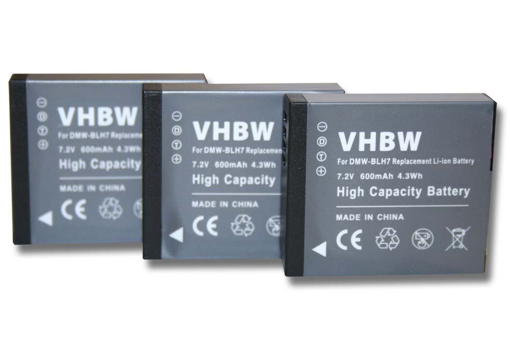 vhbw passend für DMC-GM1, DC-GX800, DC-GX880, Lumix Panasonic 600 DC-GX800K, mAh Kamera-Akku