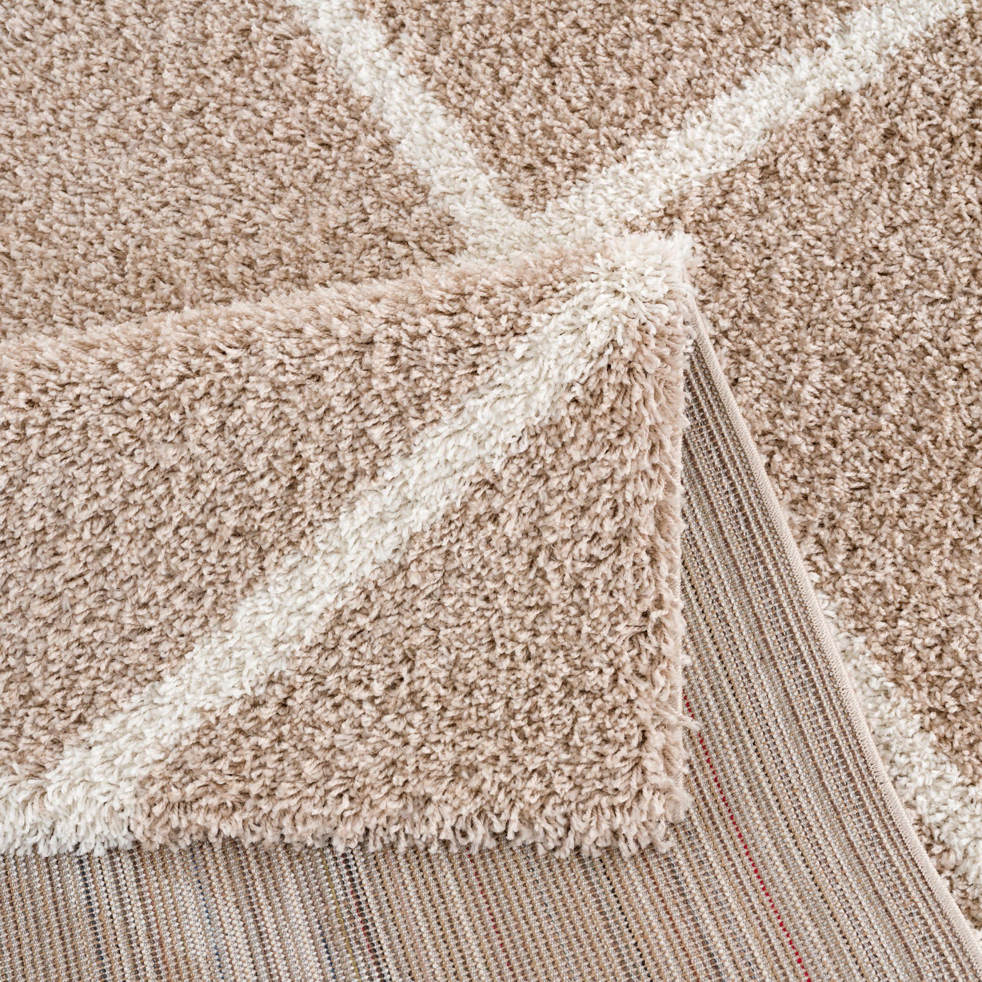 Sanat Hochflor-Teppich Madrid, rechteckig, Höhe: 30 mm, Wohnzimmer, Langflor, Shaggy Teppich