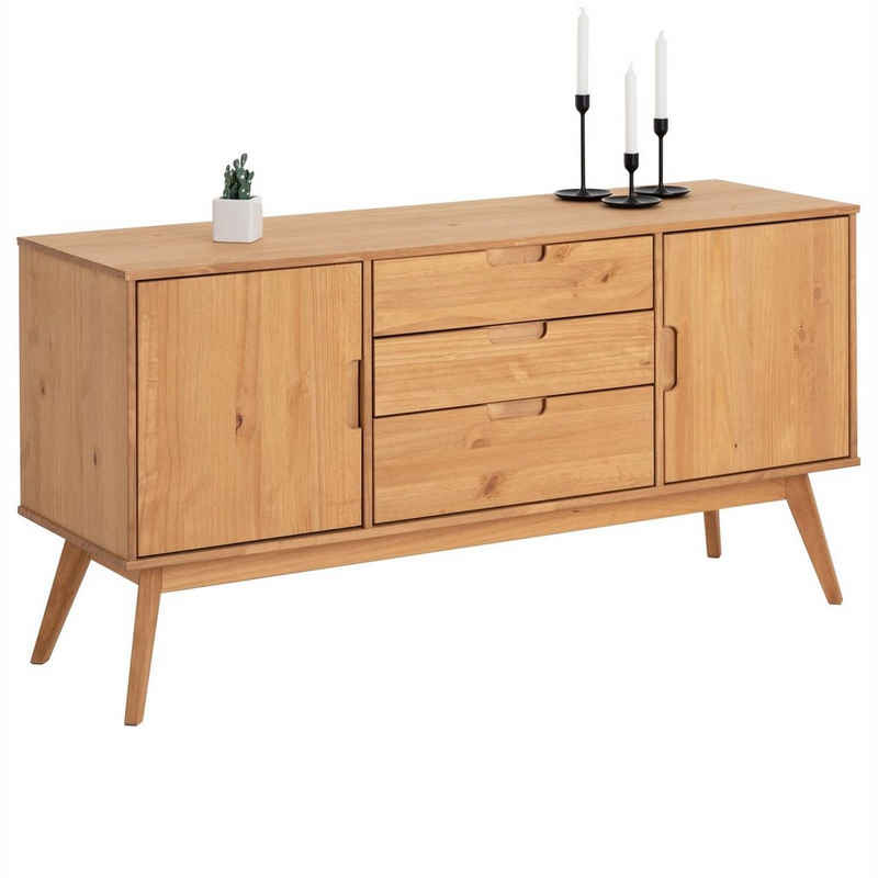 IDIMEX Sideboard TIVOLI, Sideboard Kommode Anrichte Kiefer massiv 2 Türen gebeizt skandinavisch