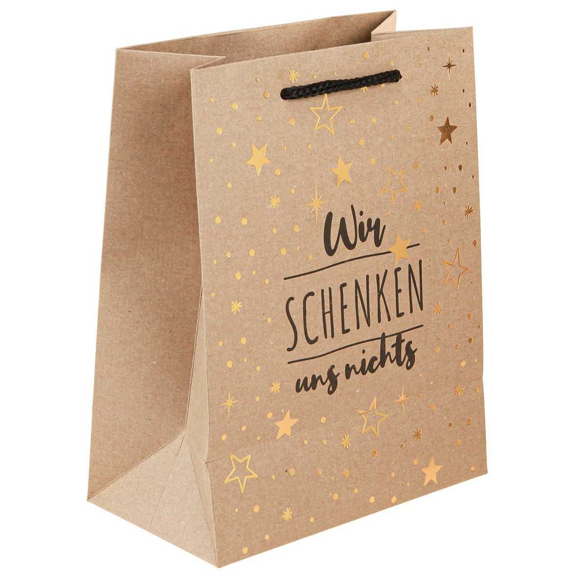 Florists Products Tragetasche Weihnachts-Geschenktüte mit Sternen und humorvoller Aufschrift, 2 Stü